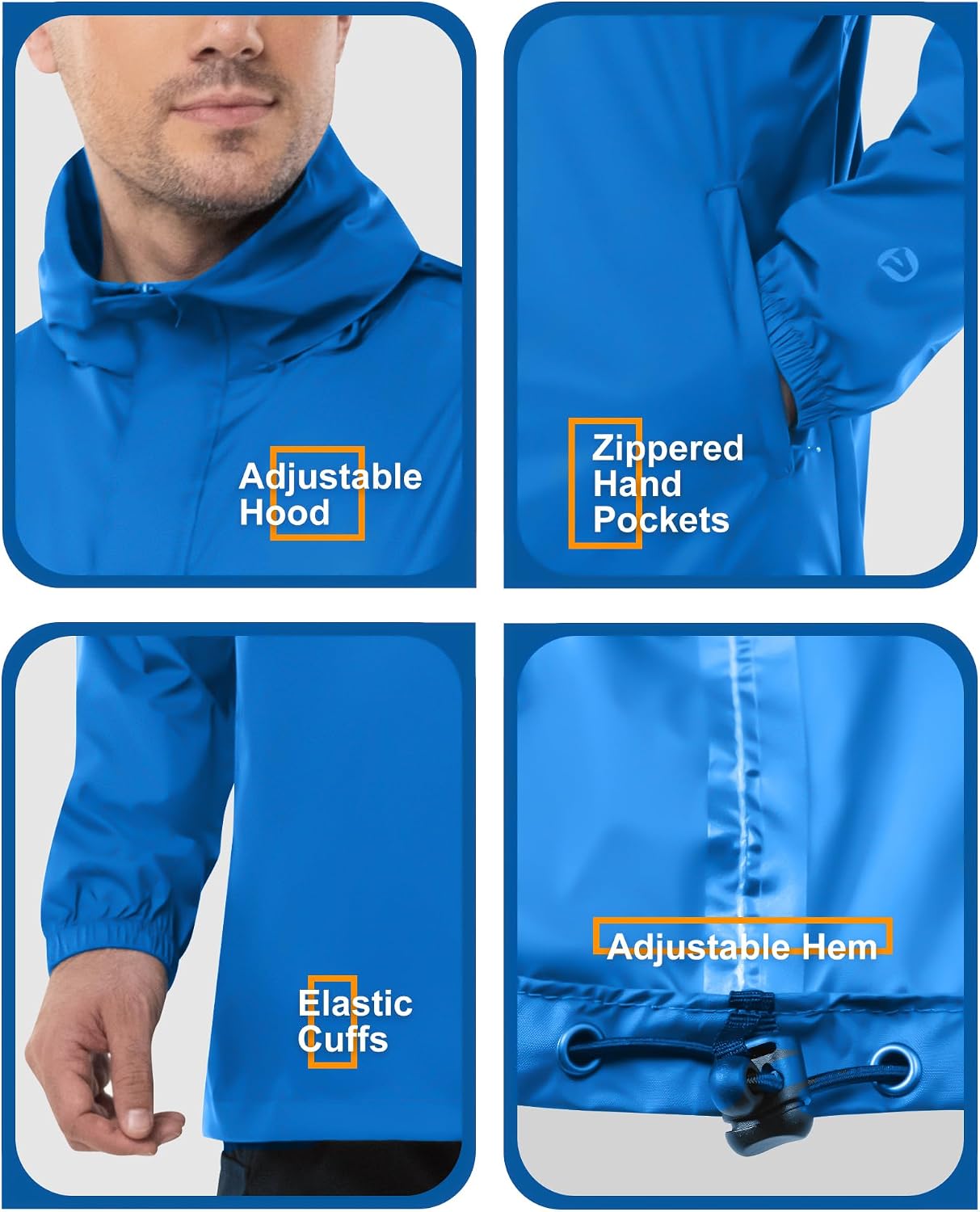 Detalle 1 de Outdoor Ventures Rain Jacket Waterproof