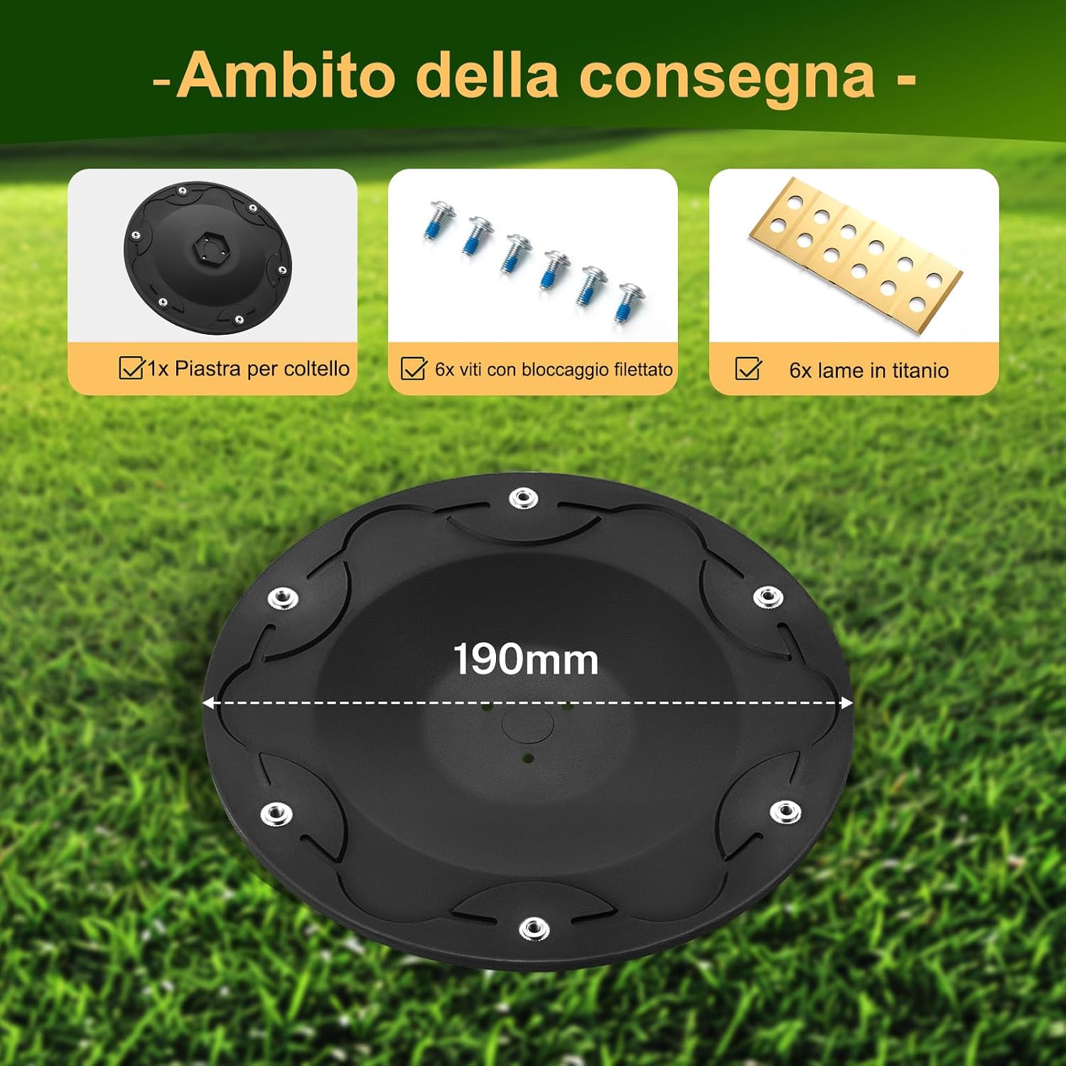 Detalle 2 de FourShow Disco Lama + 6 Lame Compatibili con ECOVACS Goat O500, O800, O1200, G1-800, G1-2000, G1