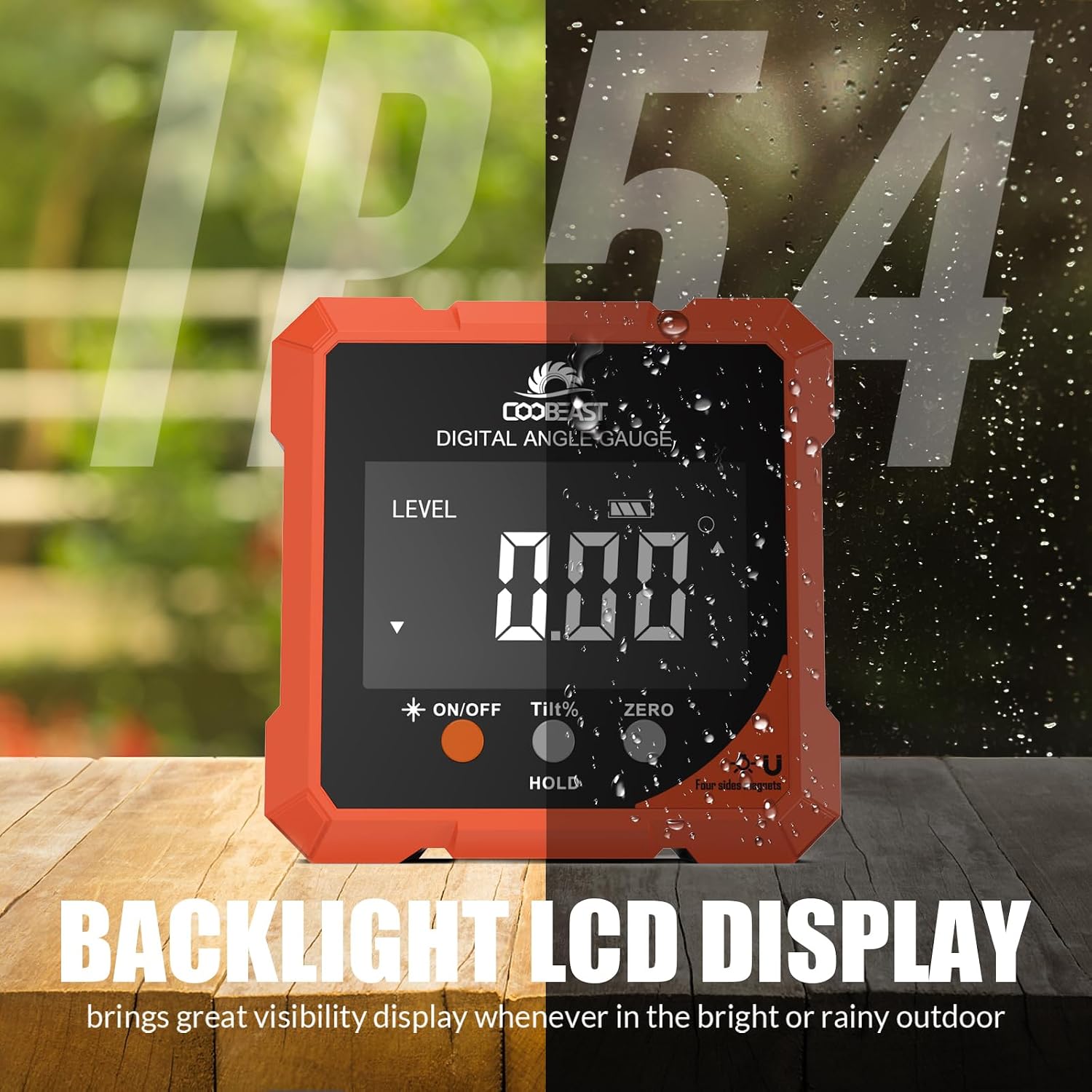Detalle 1 de coobeast 5341 Digital Angle Finder with Dual Lasers, Four-Side Magnets