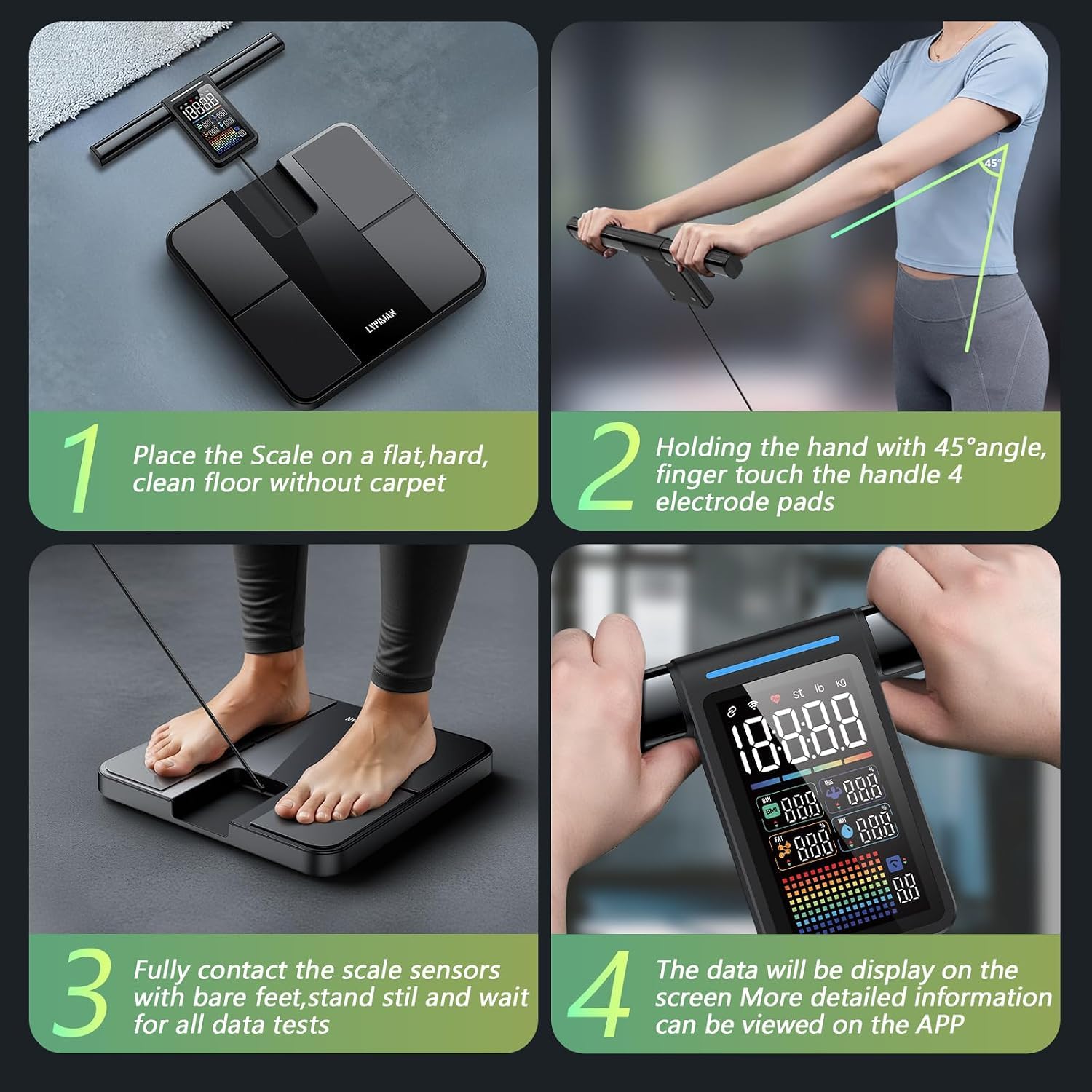 Detalle de Digital Bathroom Smart Scale with 8-Electrode BIA