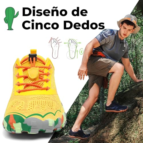 Thumbnail 2 de SAGUARO zapatillas barefoot minimalistas de trail con cinco dedos, suela de cero caída y parte transpirable