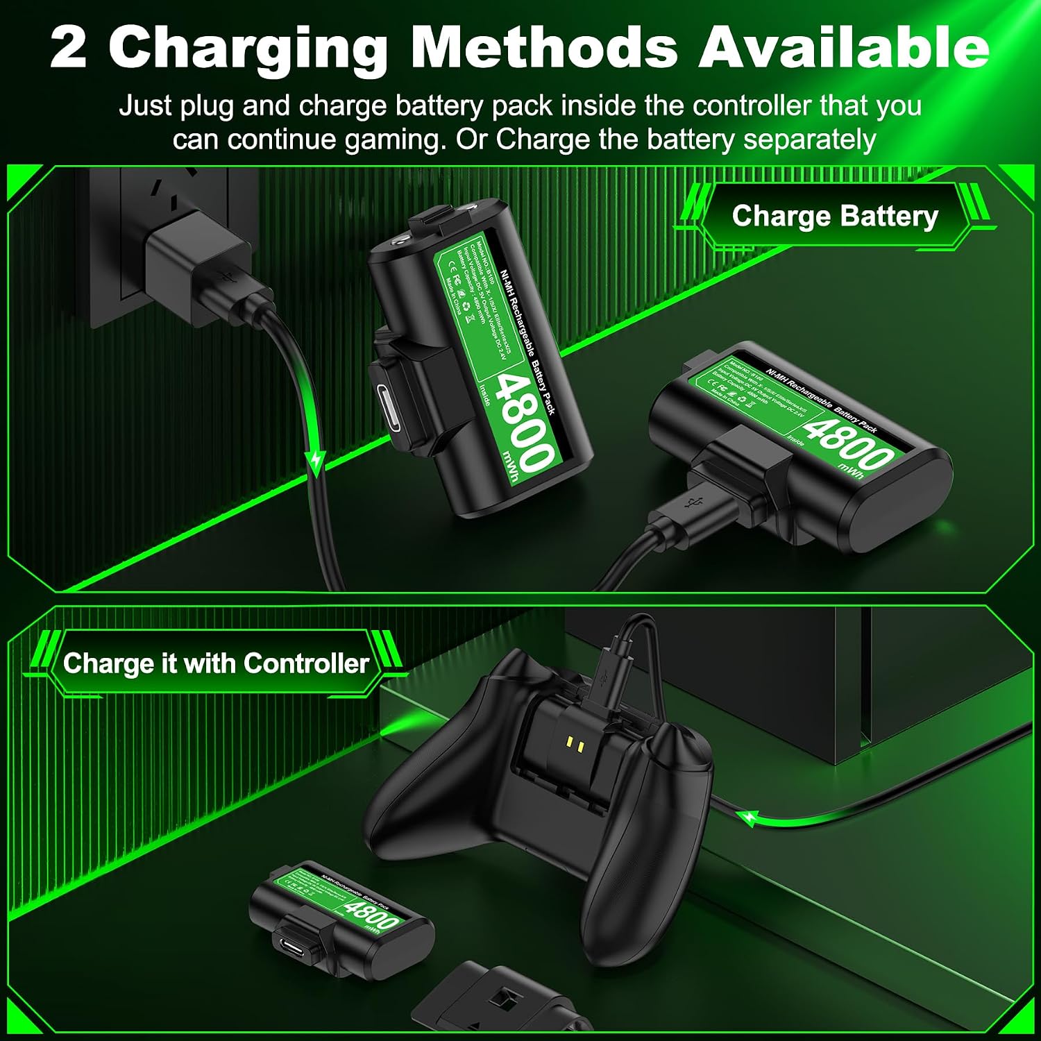 Thumbnail 2 de Rechargeable Xbox Controller Battery Pack 9600mWh
