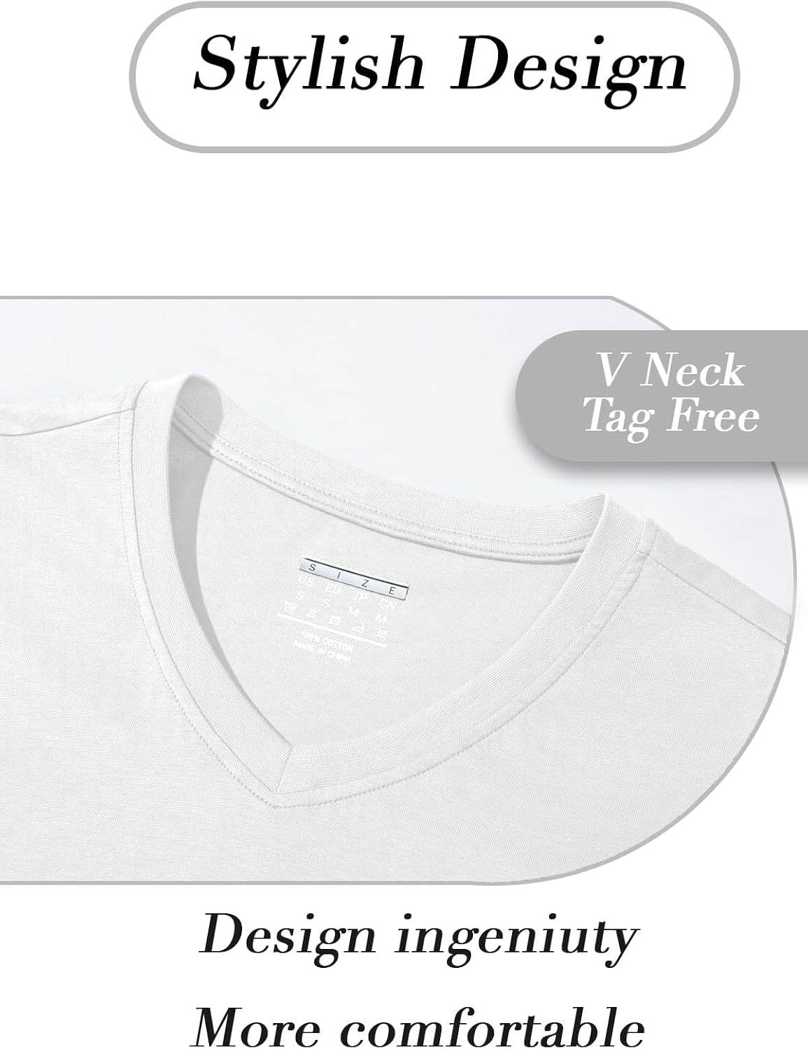 Detalle de SMENG Women's Cotton V Neck T-Shirt Short Sleeve – Breathable Everyday Tee