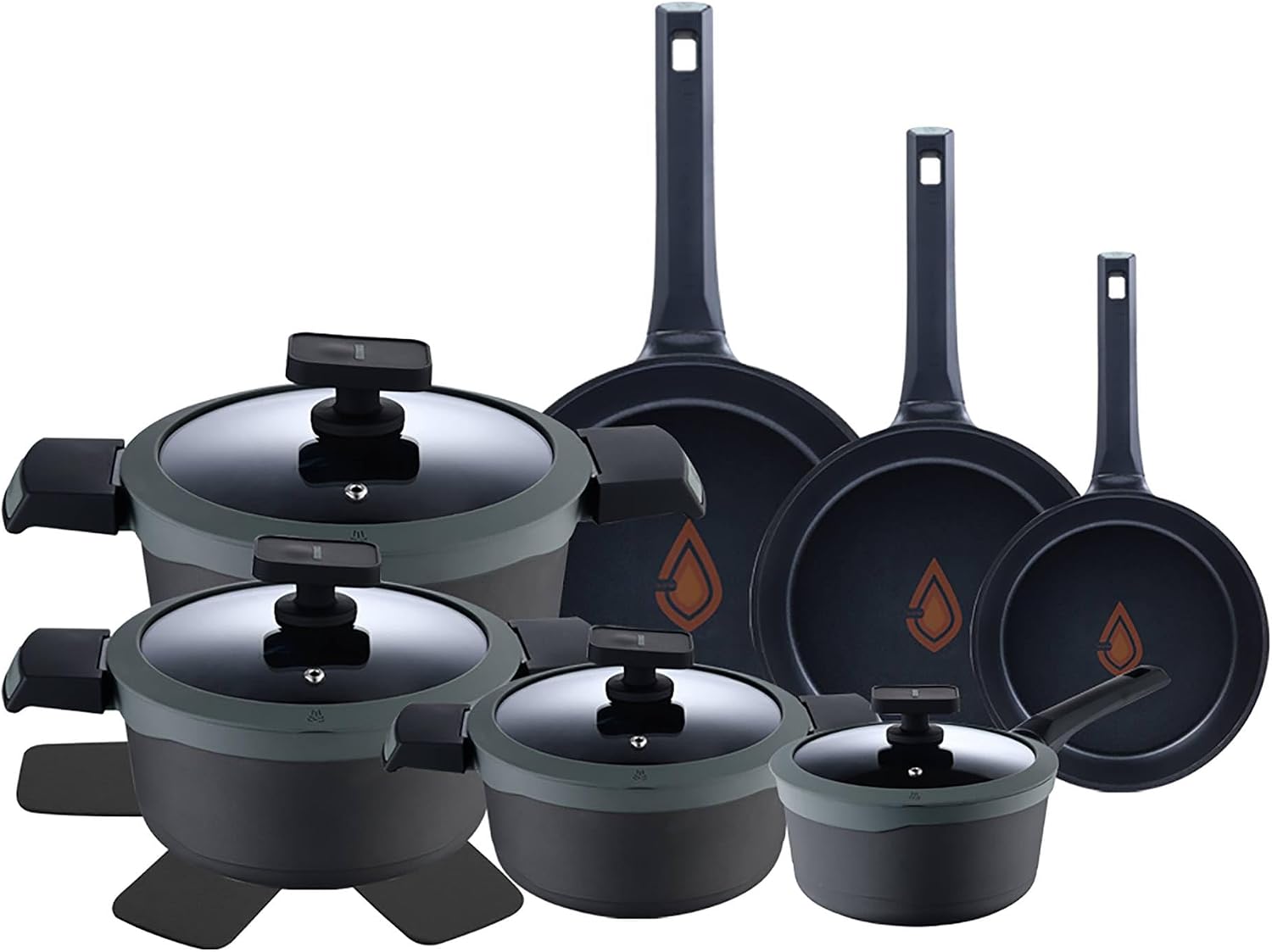 Detalle 1 de MasterPRO Gastro Reeco – zestaw 3 patelni 20, 24 i 28 cm z powłoką nieprzywierającą