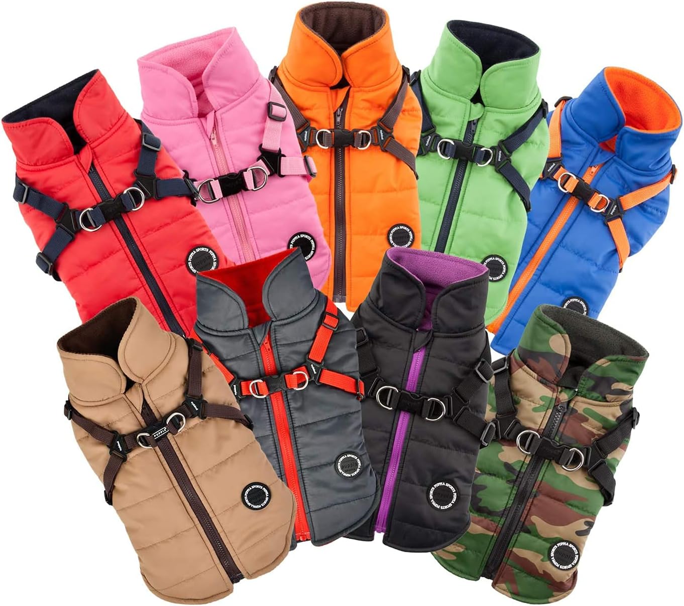 Detalle 2 de Puppia Mountaineer II – zimowa kamizelka dla psa z uprzężą, szara, M
