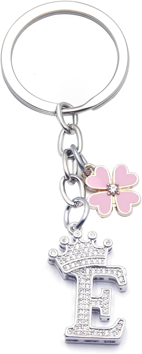 Detalle de GuOYU Portachiavi con Lettera Iniziale in Argento – Regalo elegante per lui e per lei