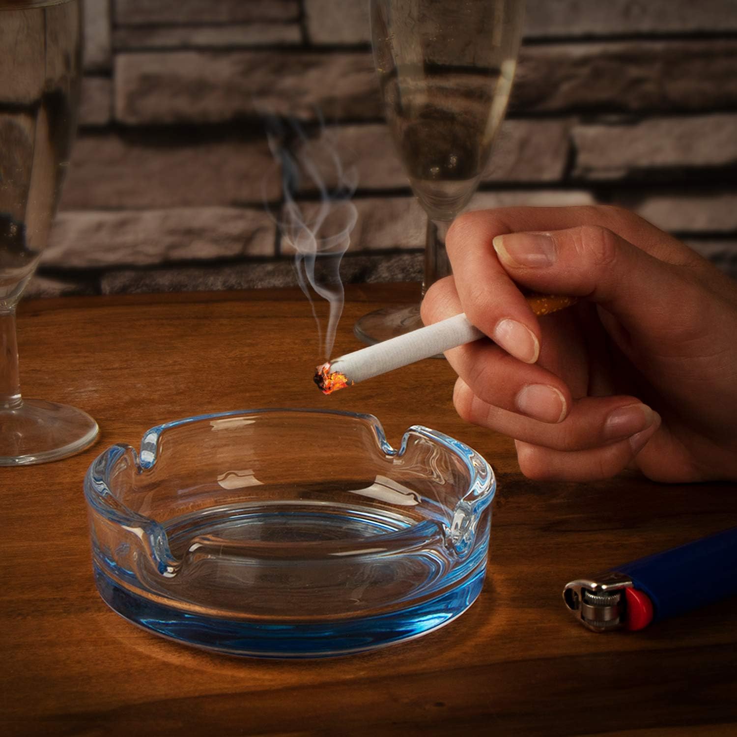 Thumbnail 1 de Com-four 4X Cendriers en verre 10,5 cm 🟩