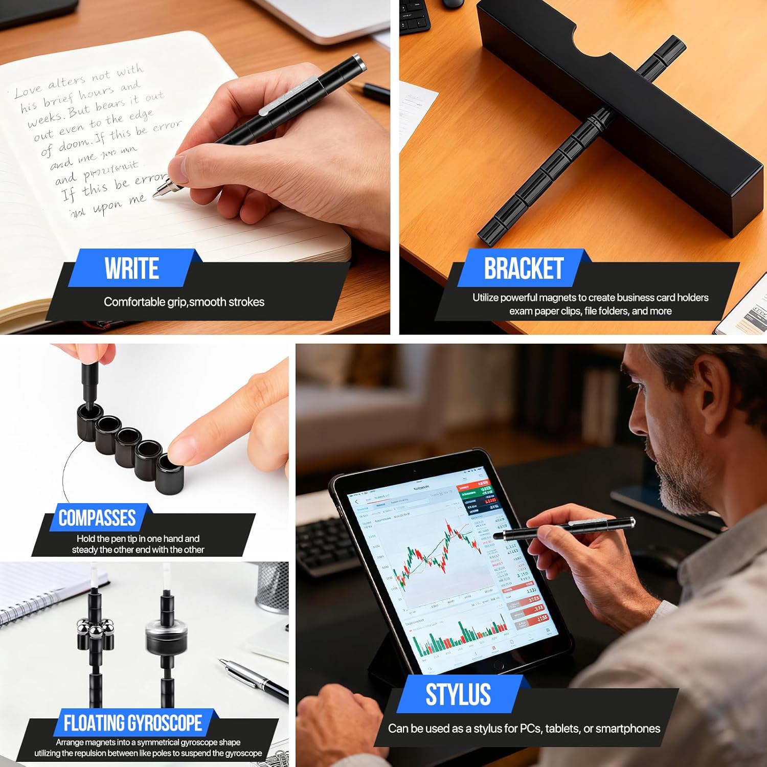 Thumbnail 3 de RoserRose Penna magnetica multifunzione per decompressione ✒️