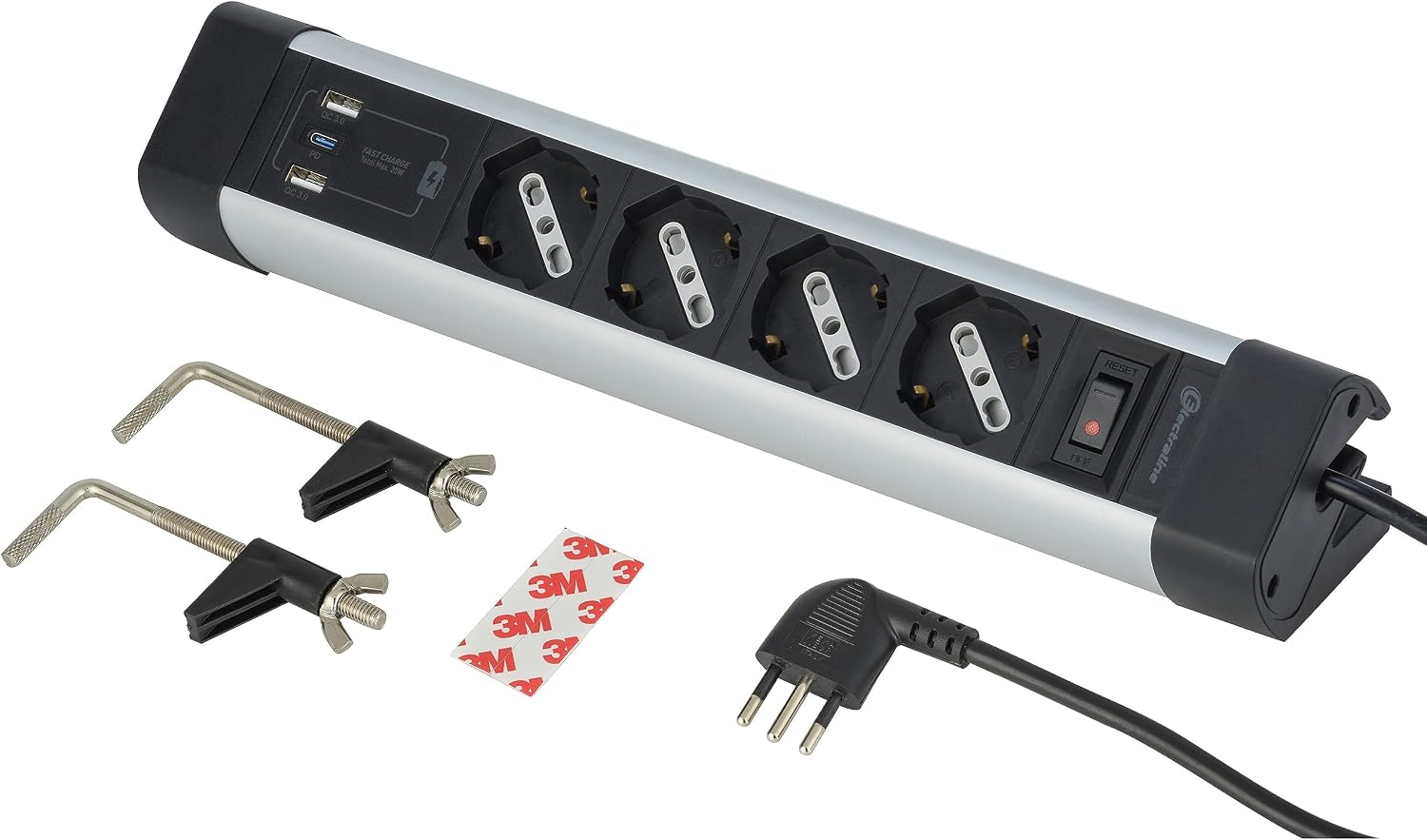 Electraline 61918 Multipresa Scrivania 4 Posti USB