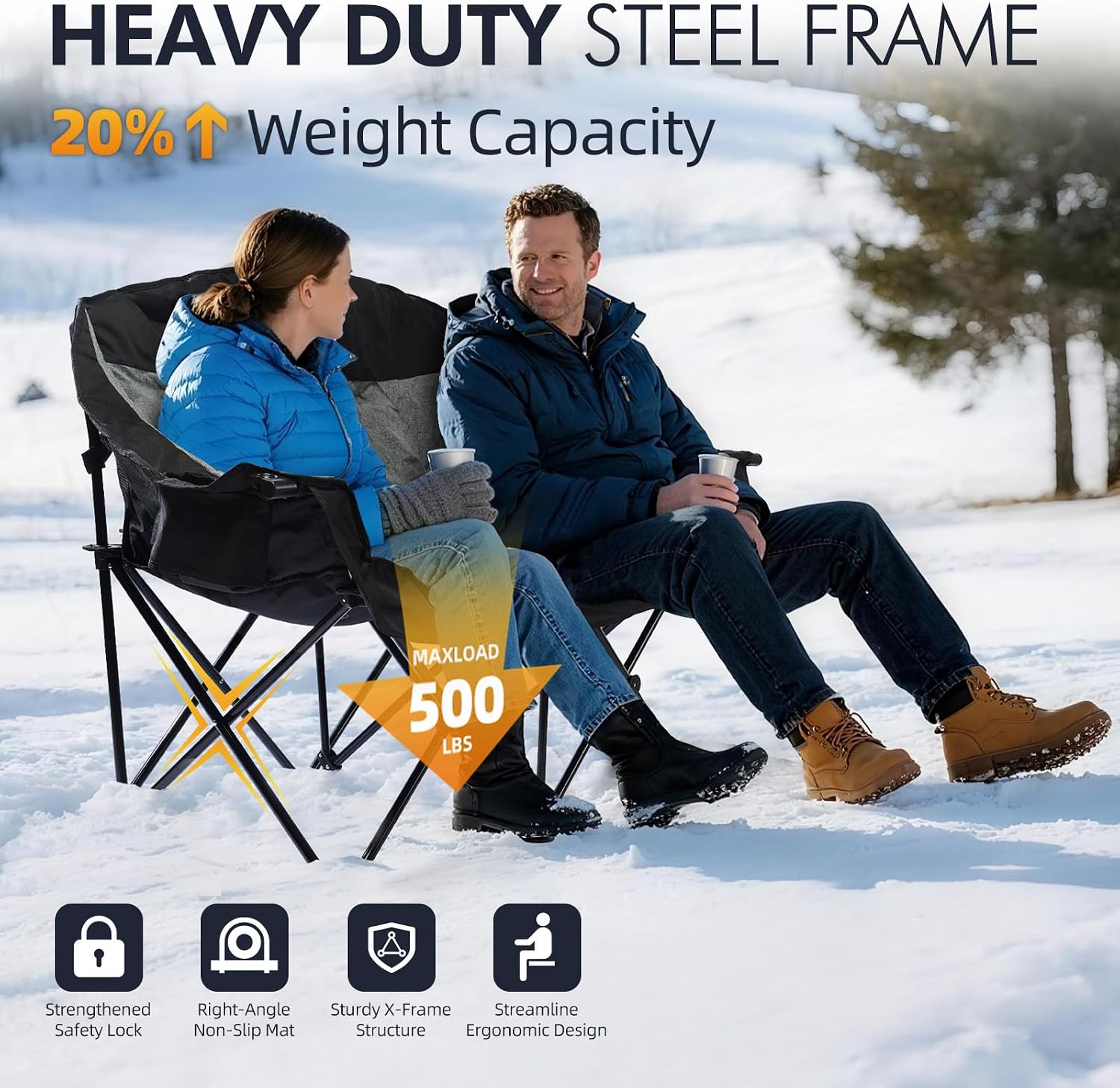 Thumbnail 5 de PUVASIA Heated Camping Loveseat, 600 lb Support