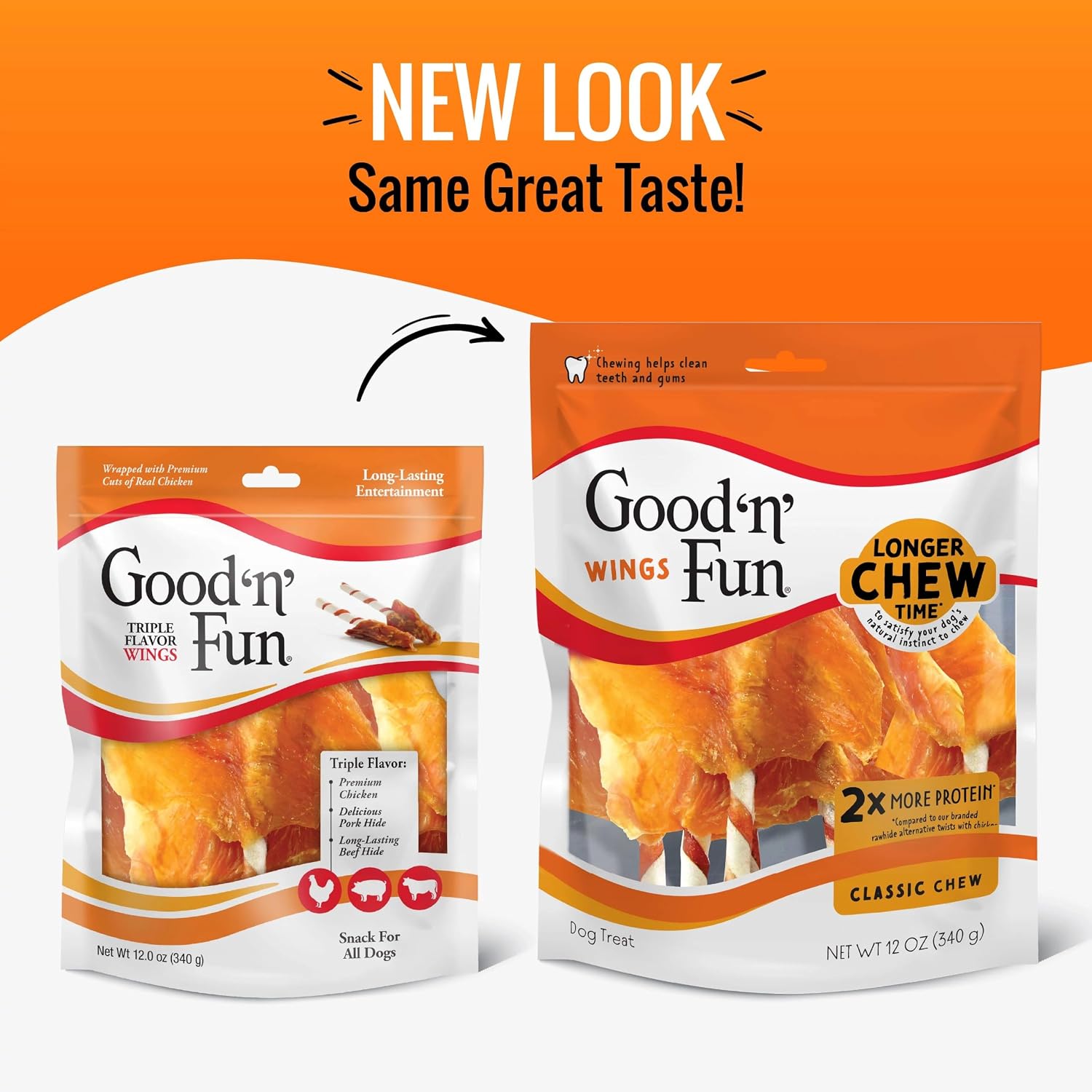 Detalle de GOOD 'N' FUN Wings Long-Lasting Dog Treats with Real Protein (12 oz)