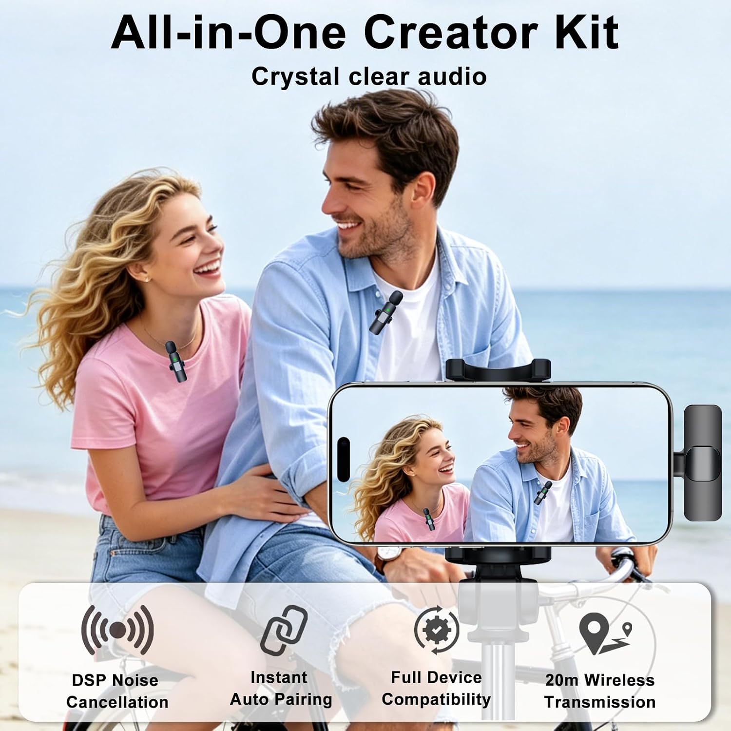 Thumbnail 1 de Uewpv wireless lavalier microphone set with two mics