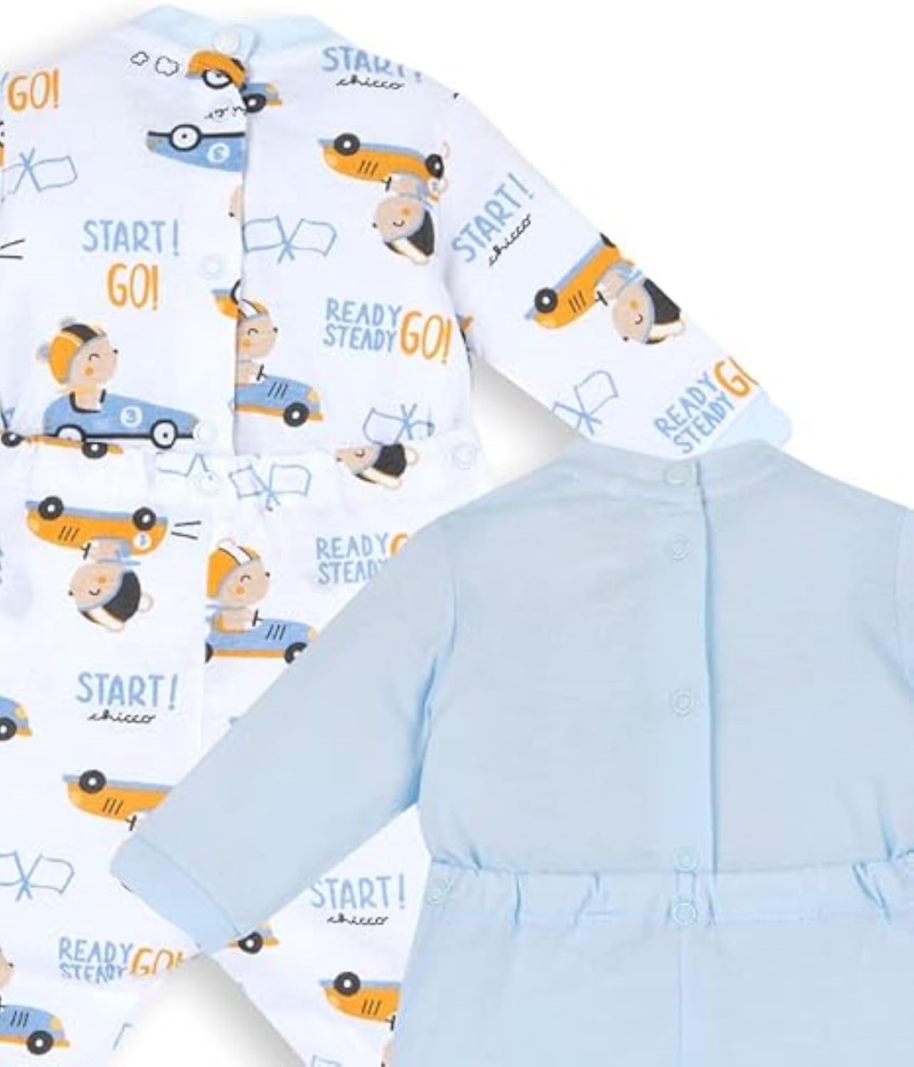 Detalle 2 de Chicco Set Tutine Neonato e Neonata: due tutine morbide in cotone, apertura pratica e design italiano