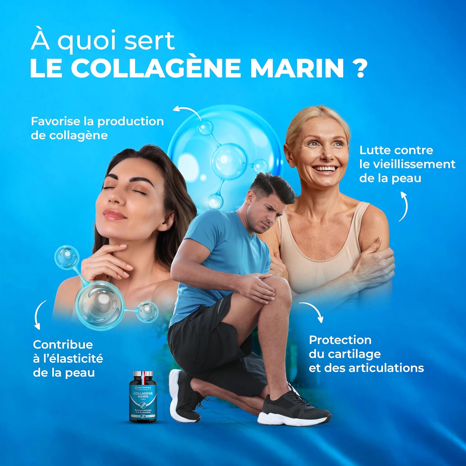 Detalle 2 de Nutrimea CollagĂšne marin type 1 900 mg pour peau et articulations đ