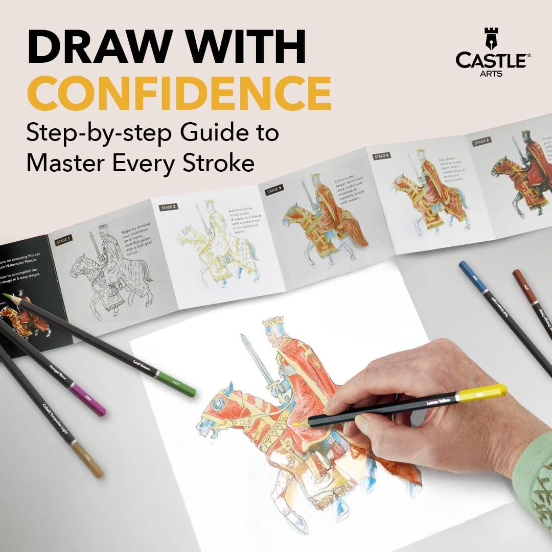 Thumbnail 5 de Castle Art Supplies – Set de 72 crayons aquarelles (étui présenté) pour dessin et peinture