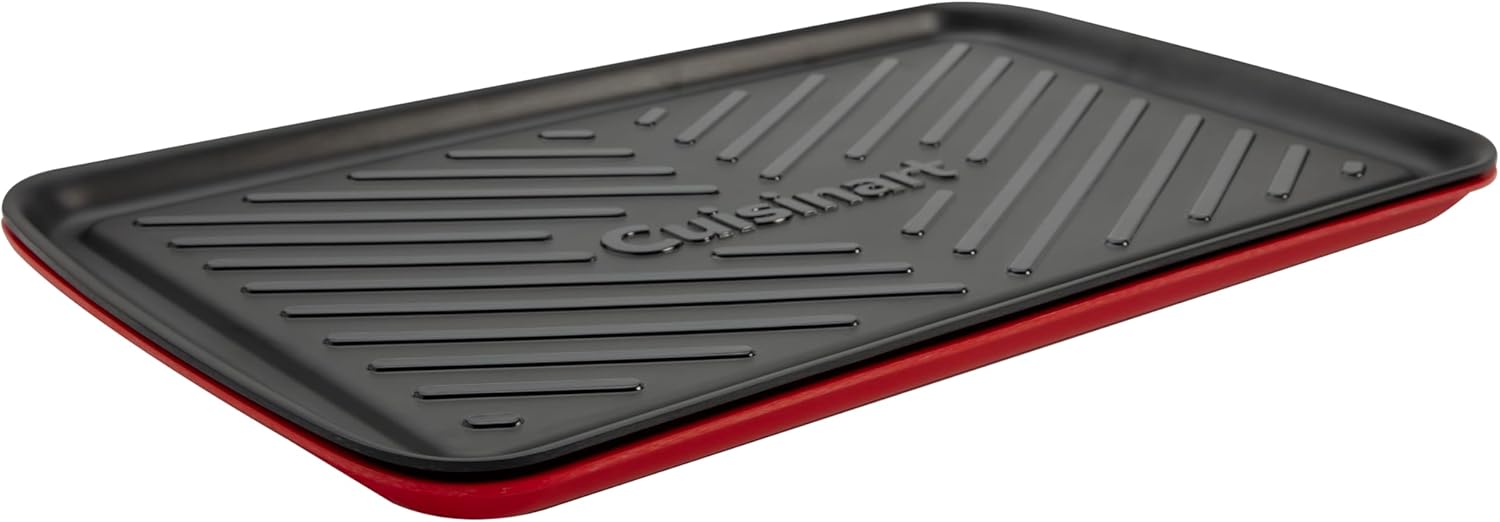 Detalle 2 de Cuisinart Grilling Prep & Serve Trays (17 x 10.5 in) — Red & Black, Dishwasher-Safe, Nesting BBQ Trays