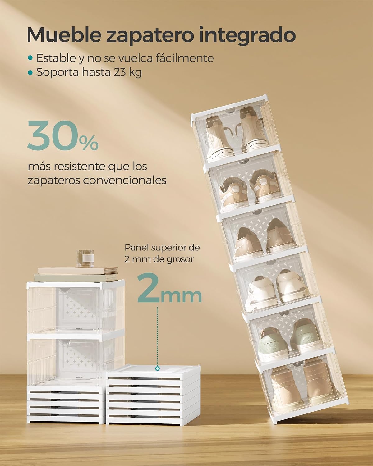 Thumbnail 4 de SONGMICS LSP205W01 Cajas para zapatos 6 unidades