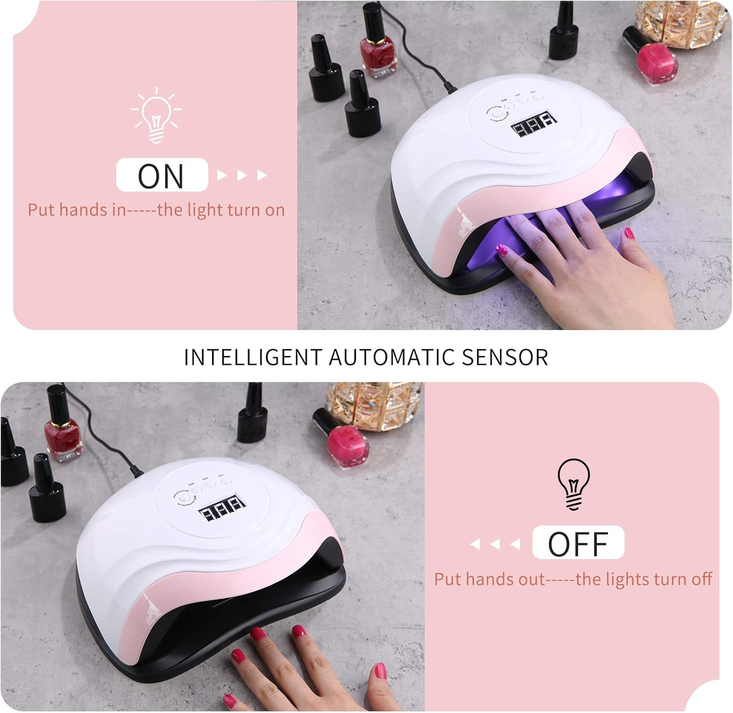 Thumbnail 4 de Aokyom 168W UV-LED Nageltrockner mit 10/30/60/99s Timer, LCD-Anzeige & Smart Sensor