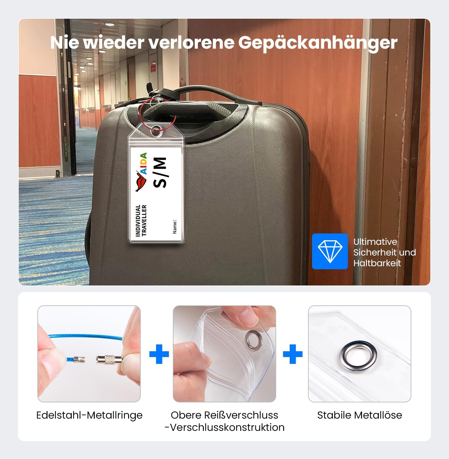 Thumbnail 6 de HONIZER AIDA Kofferanhänger-Set für Kreuzfahrten (6 wasserfeste Anhänger, 4 Magnet-Haken)