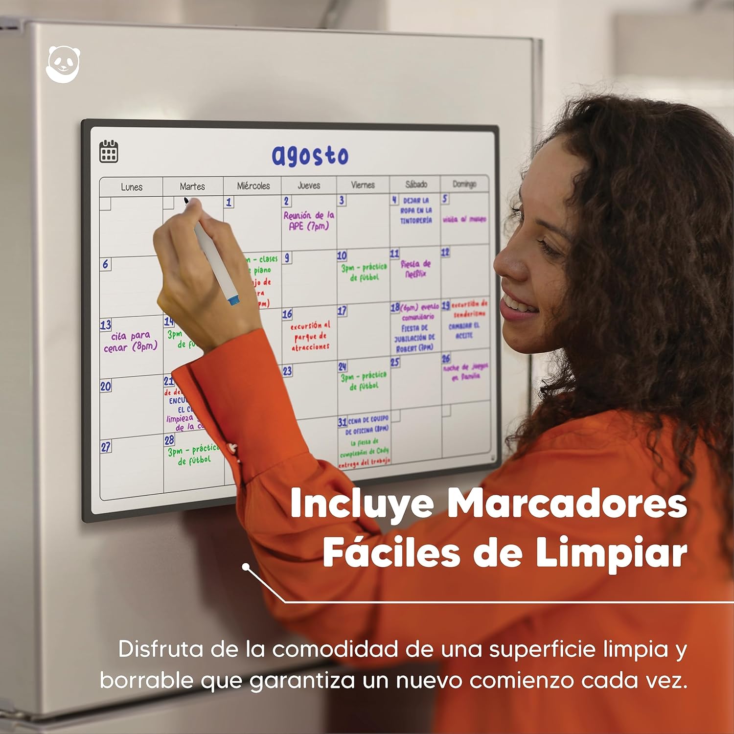Detalle de Smart Panda Pizarra Magnética A3 planificador semanal 🗓