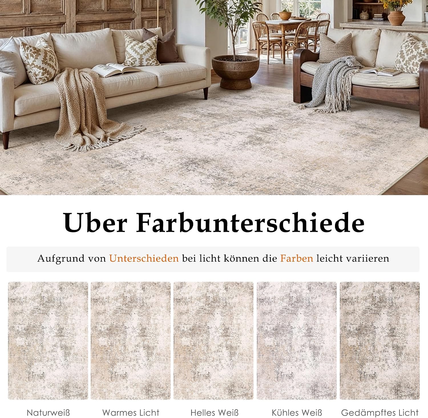 Detalle 2 de PureCozy Beige Abstrakter Teppich 240x300 cm
