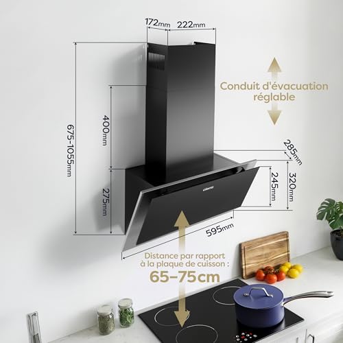 Detalle 2 de CIARRA CBCB6736C Hotte Aspirante Inclinée 60 cm – Classe A++