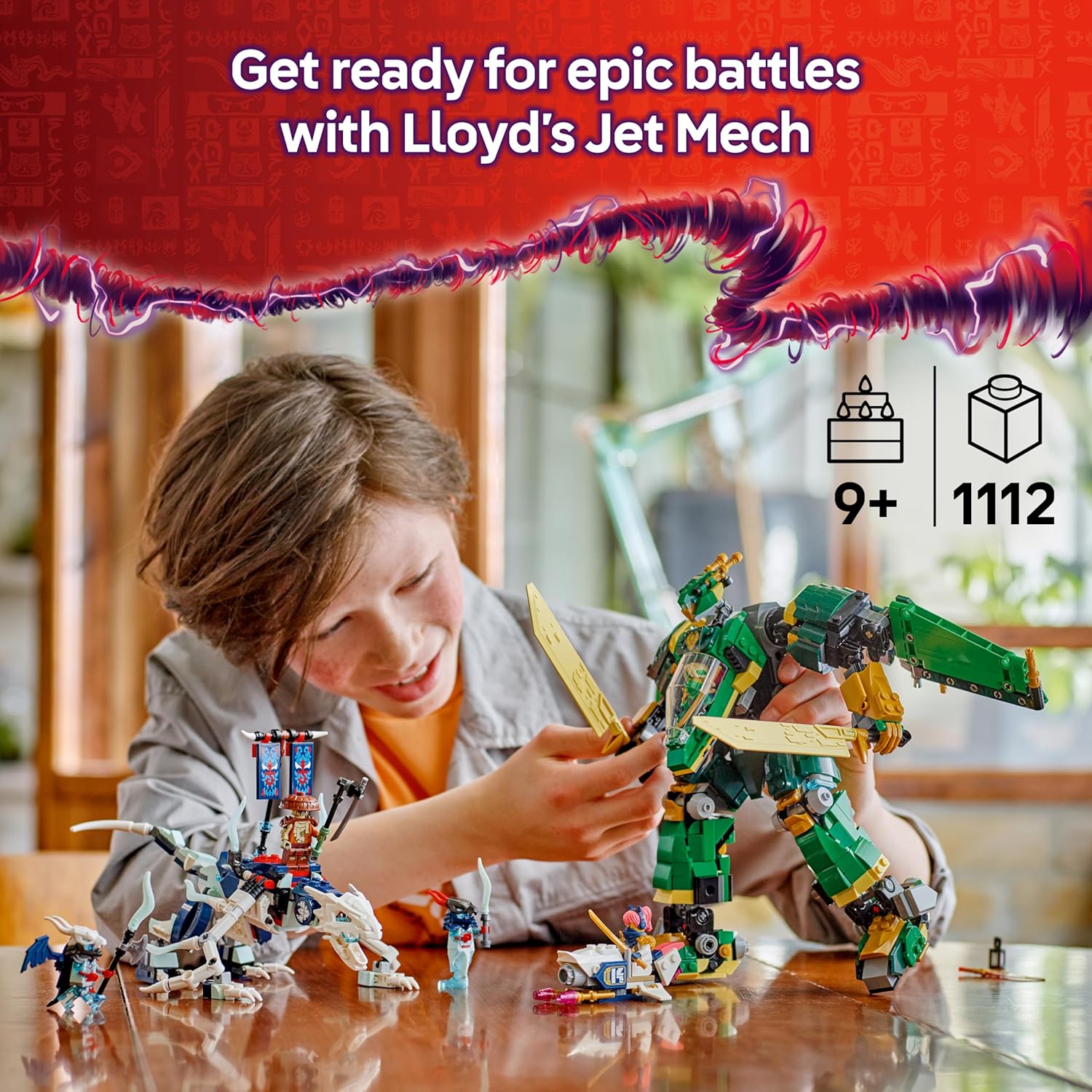 Detalle 2 de LEGO NINJAGO 2in1 Lloyd's Jet Mech – Transforms into a Jet Toy (71845)