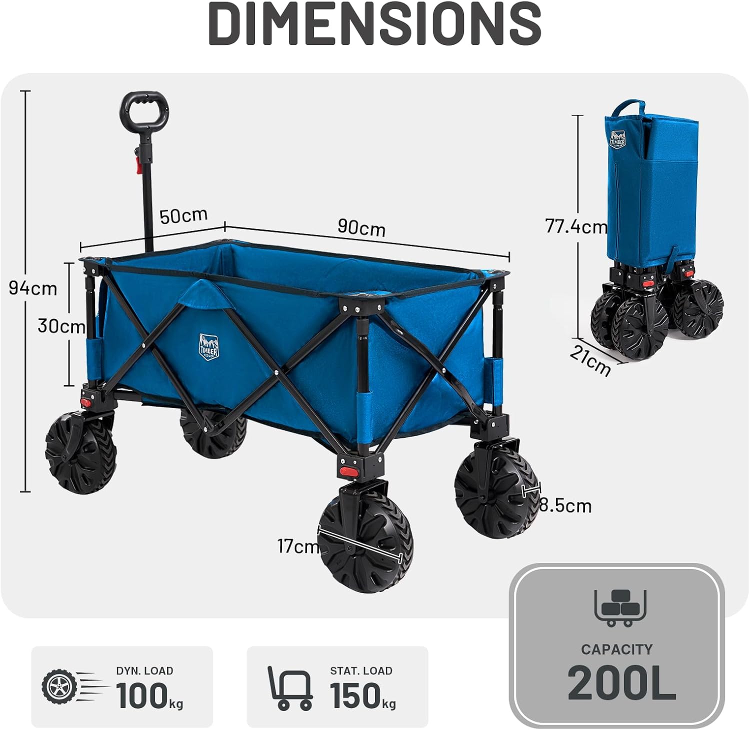 Thumbnail 6 de TIMBER RIDGE Festival Trolley 200L 100kg