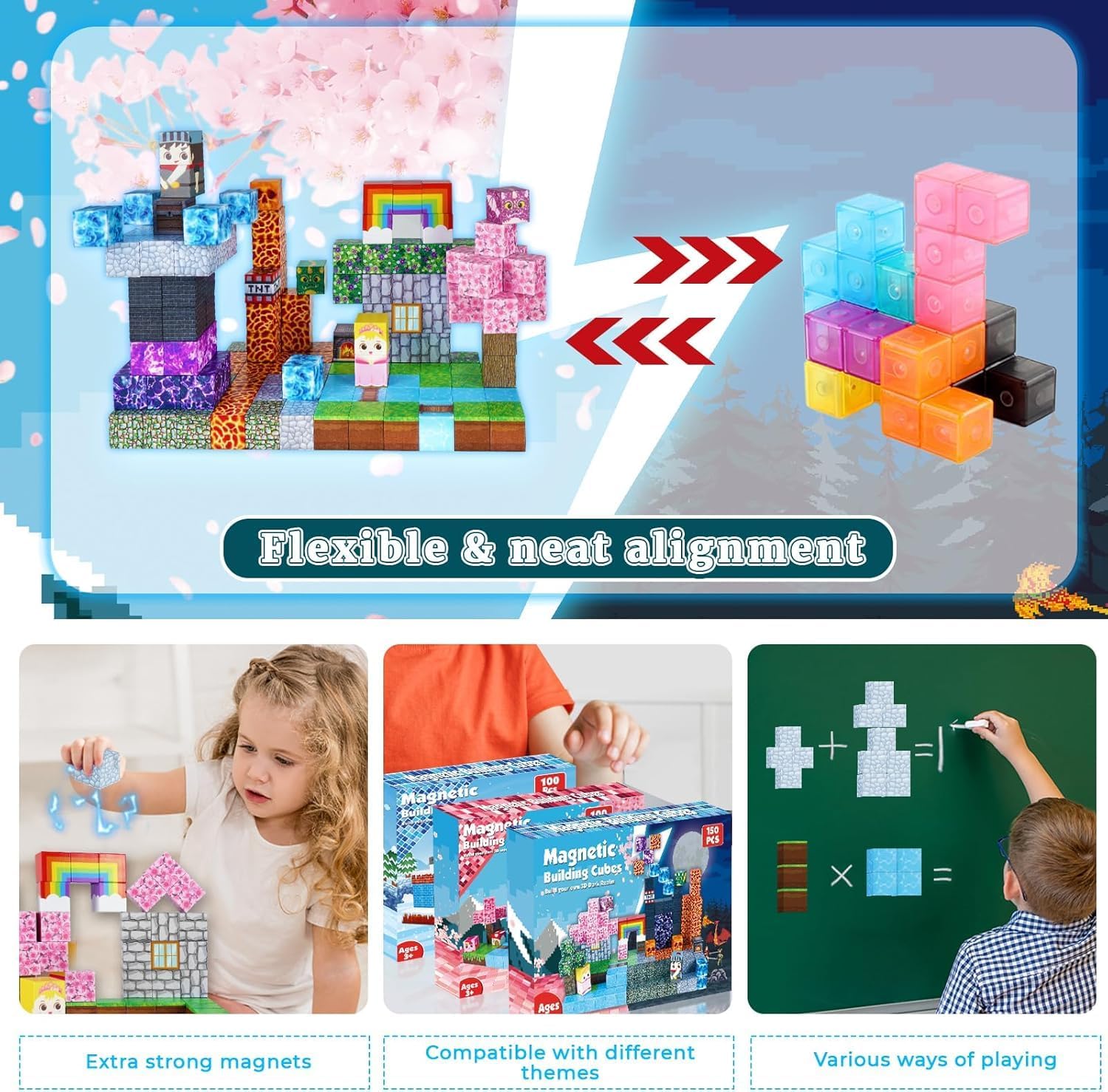Detalle 2 de Goody King Magnetic Blocks 150pcs castle set