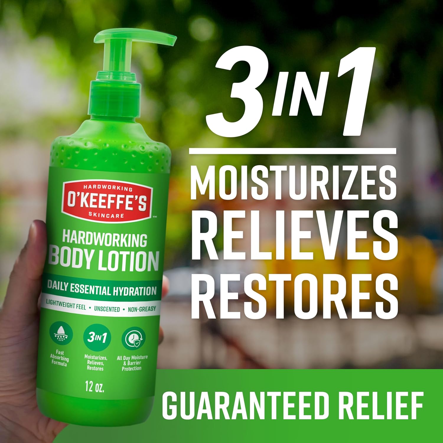 Detalle 2 de O’Keeffe’s Hardworking Body Lotion: Daily Hydration for Dry Skin, 12 oz Pump
