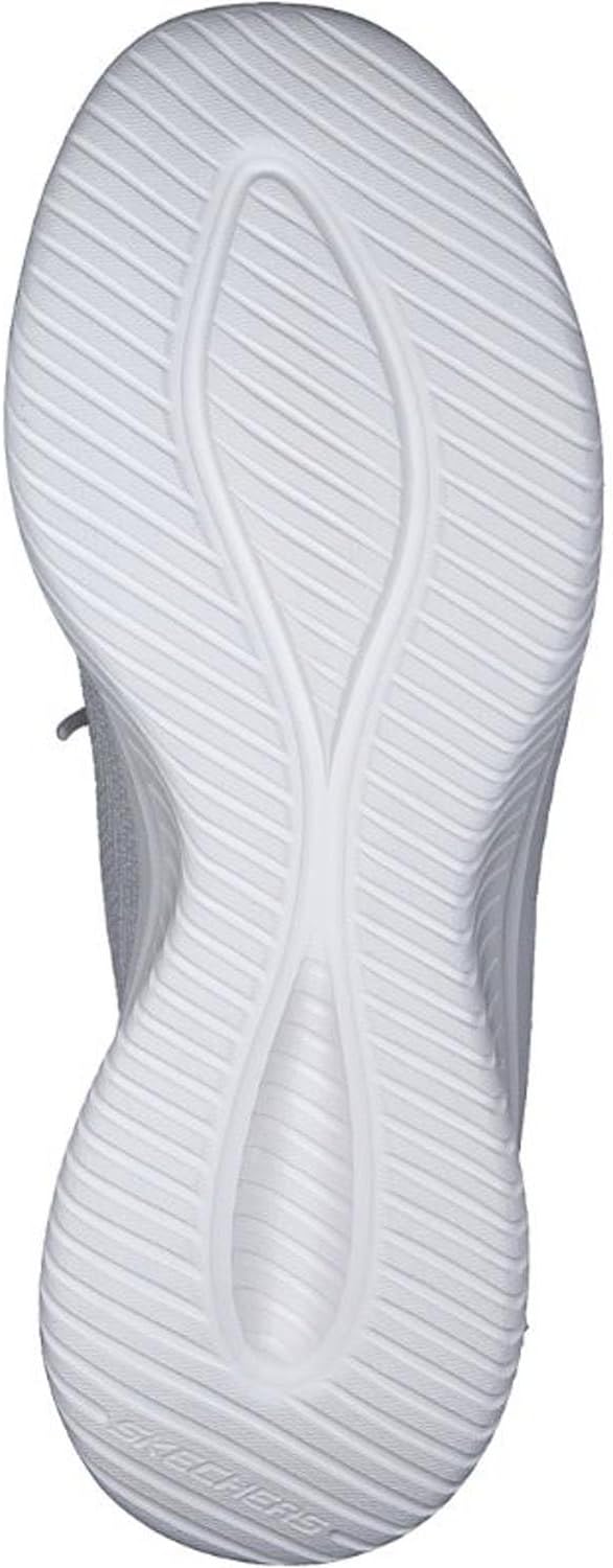 Detalle de Skechers Mujer Ultra Flex 3.0 Elevated Motion Slip-In – Light Gray Knit/Trim