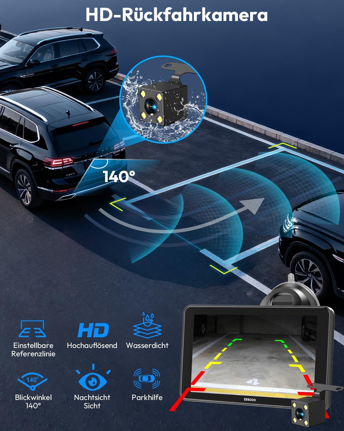 Thumbnail 4 de ESSGOO Carplay Android Auto Display 7 Zoll
