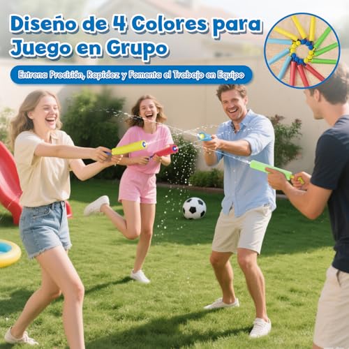 Detalle de Lehoo Castle Pistolas de Agua 12-Pack: batallas veraniegas a gran alcance para niños