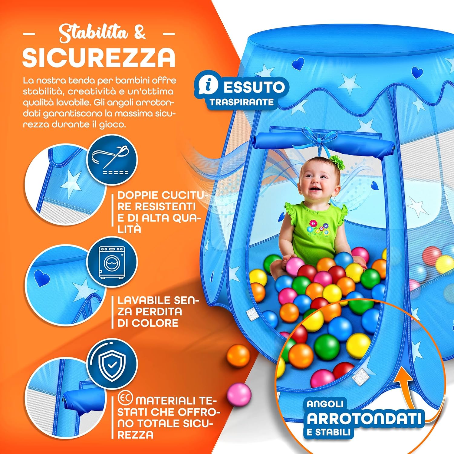 Detalle 2 de KIDUKU Tenda da gioco pop up 100 palline 🎪