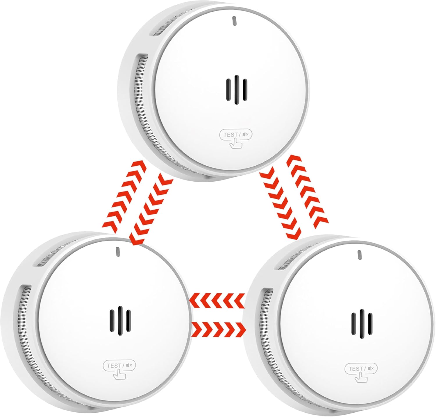 Détecteurs de fumée interconnectés 3‑pack 10 ans