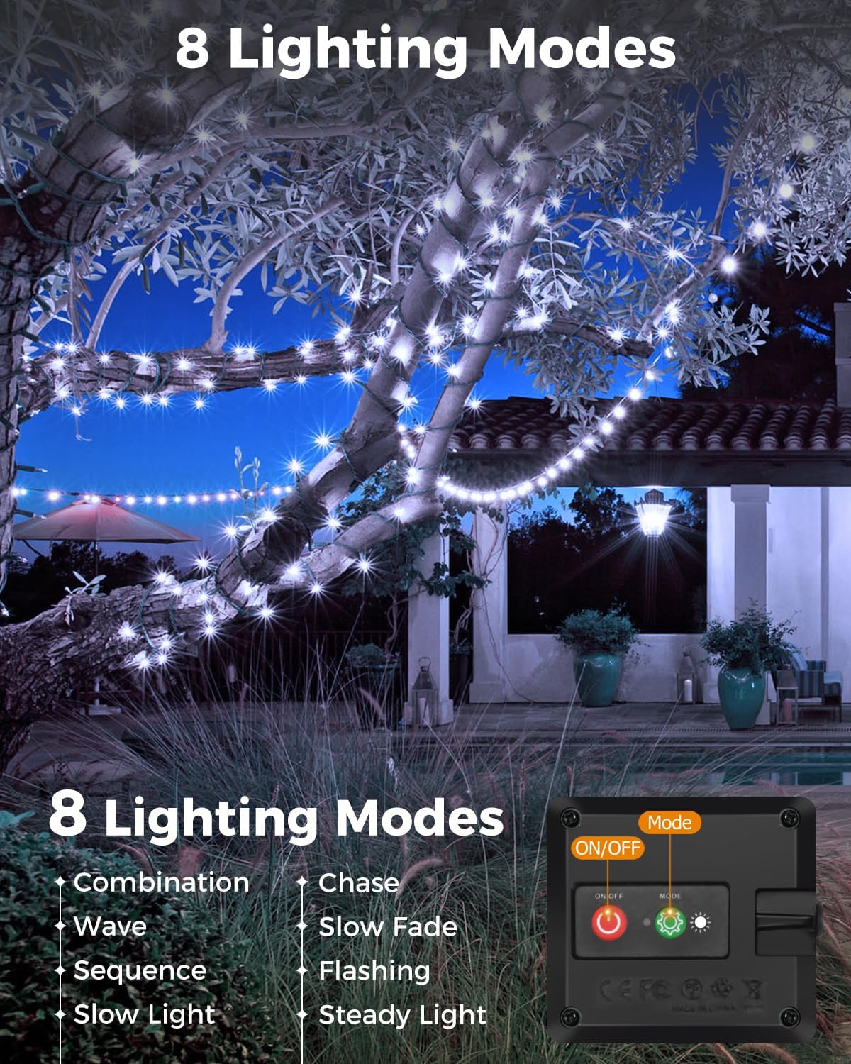 Thumbnail 2 de btfarm 2 Pack Solar Lights Outdoor Garden String, 12M/40FT, 120 LED Fairy Lights – Waterproof and Solar Powered