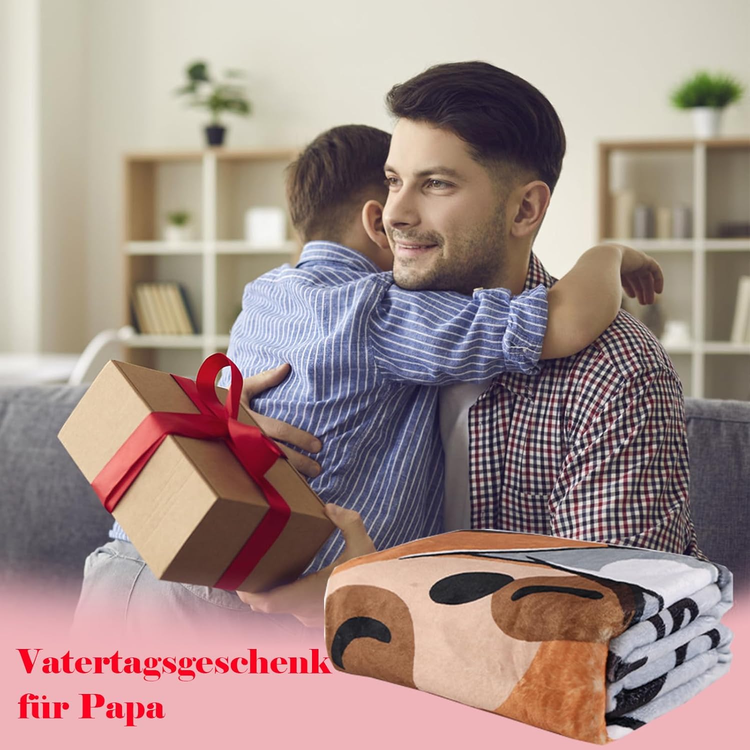Thumbnail 1 de KAAYEE Kuscheldecke als Vatertagsgeschenk für Papa – Faultier-Design, 100% Flanell