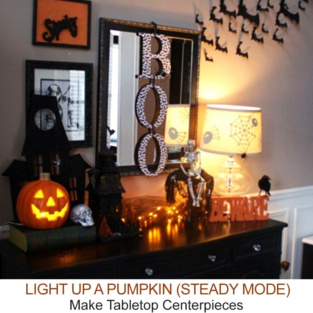 Detalle de HOME MOST 12741 4-Pack Halloween LED Pumpkin Lights with Remote and Timer