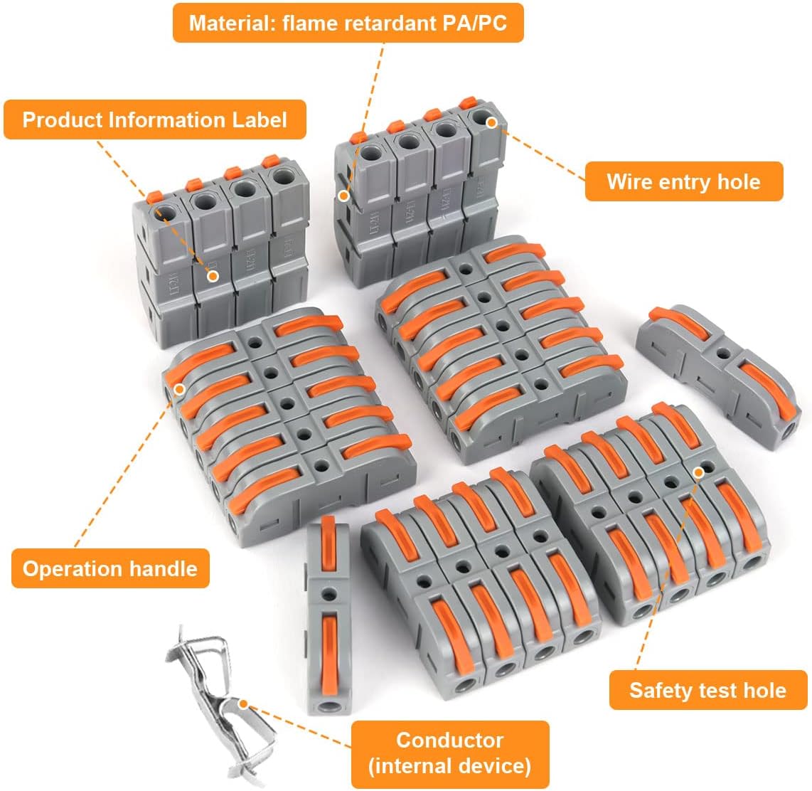 Thumbnail 1 de Flintronic Wire Connectors 34-Pack 2‑Pin Push‑Type Terminal Block 📮