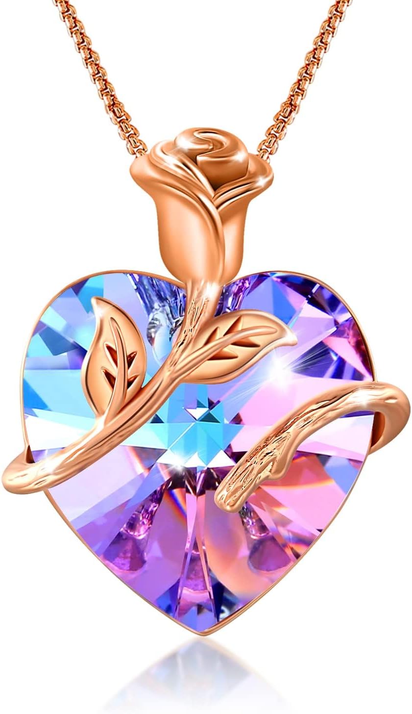 Thumbnail 4 de Angelady Collier Cœur Améthyste 18"+