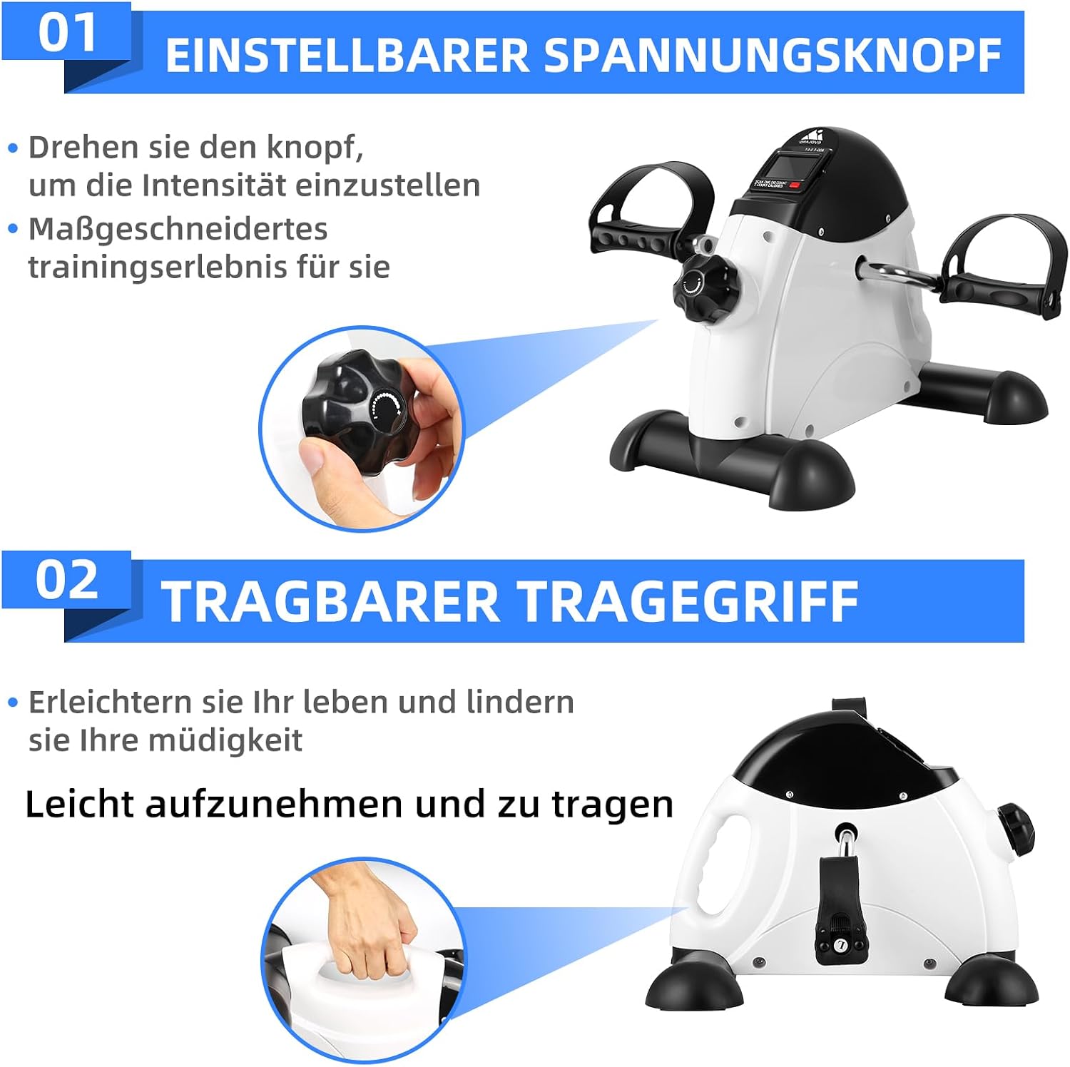 Thumbnail 4 de EVOLAND Heimtrainer Mini Fitnessbike 110 kg