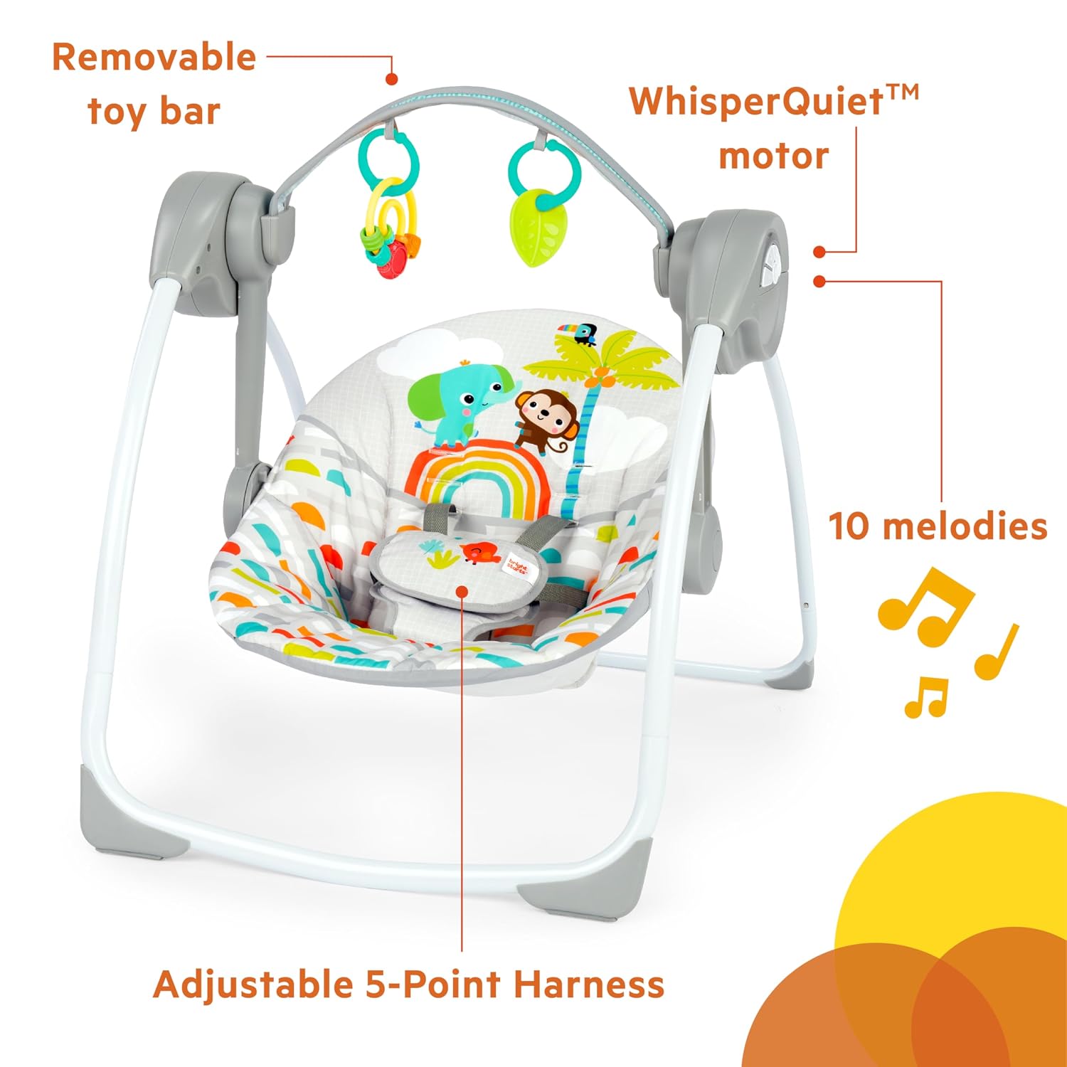 Thumbnail 2 de Bright Starts Playful Paradise Baby Swing 6‑Speed