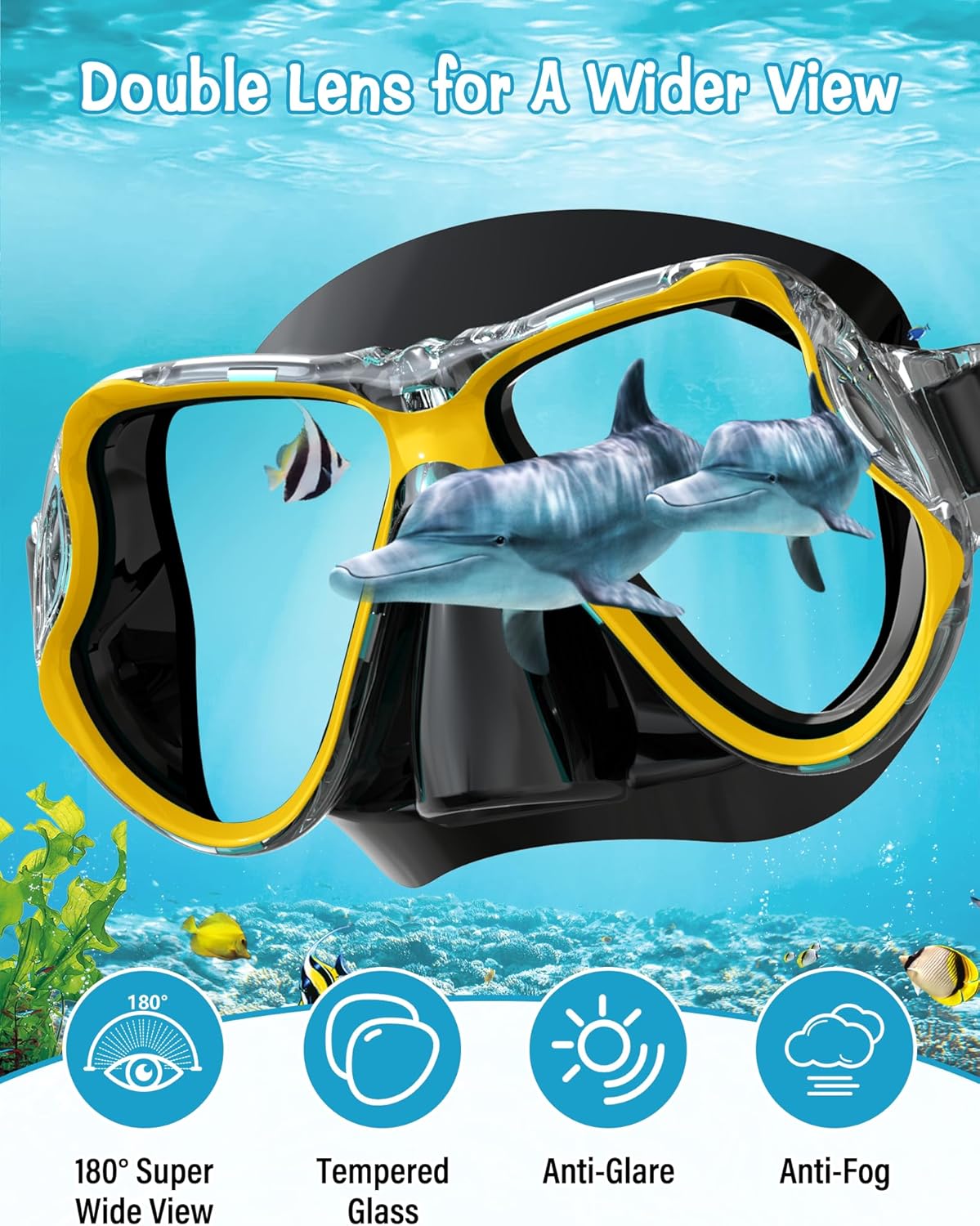Thumbnail 1 de Karvipark Dry Snorkel Set panoramic mask