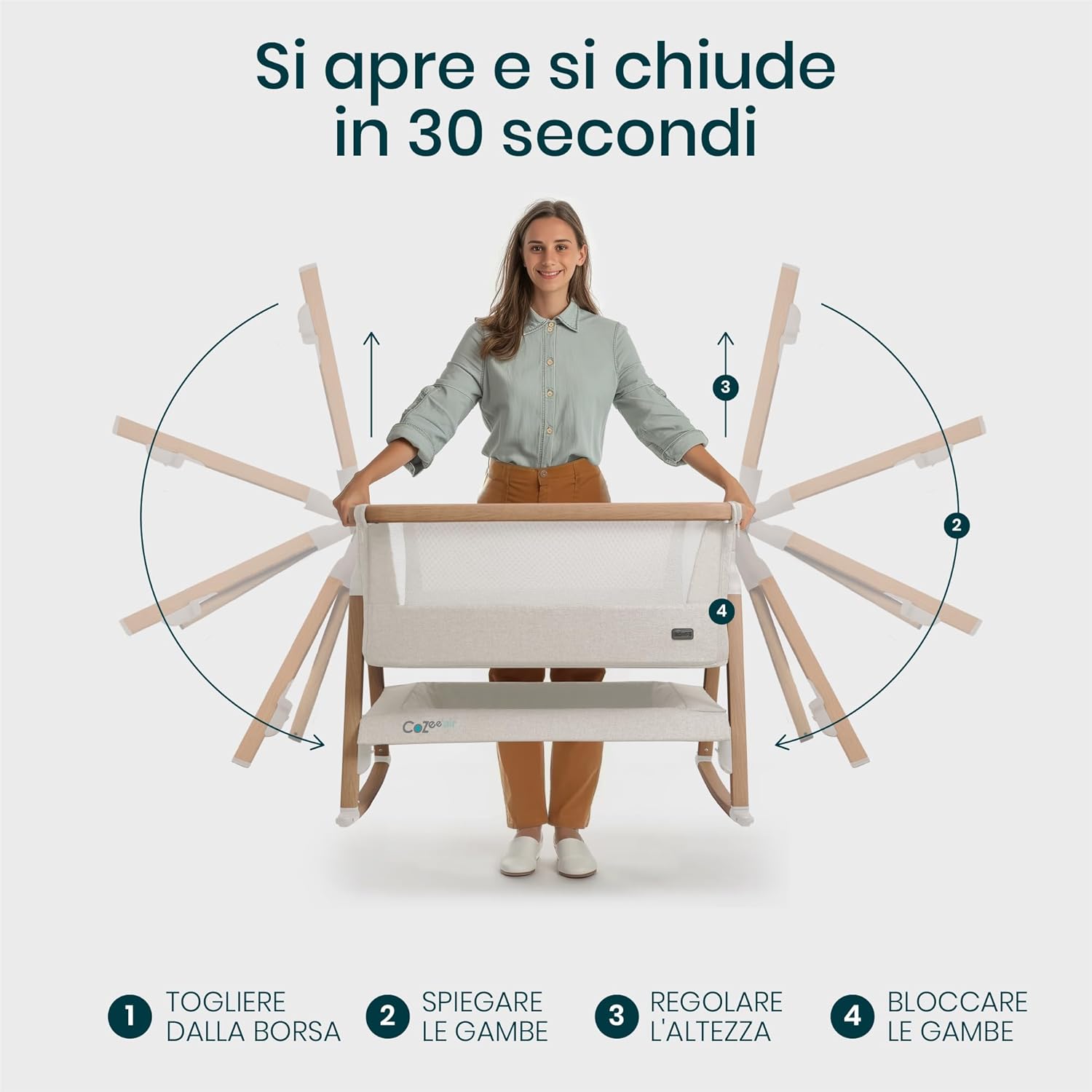 Thumbnail 6 de Tutti Bambini CoZee Air Culla neonato e culla co-sleeping 2 in 1 con borsa trasporto e materasso traspirante