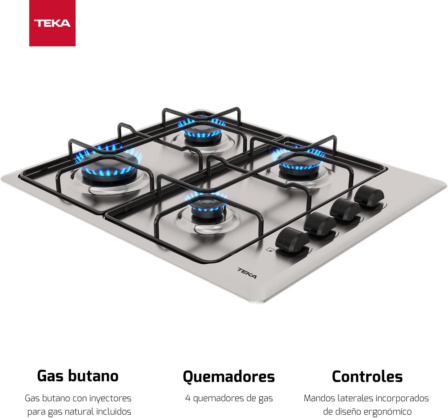 Detalle 2 de TEKA HLX 640 KL Placa gas 58 cm 4 fuegos