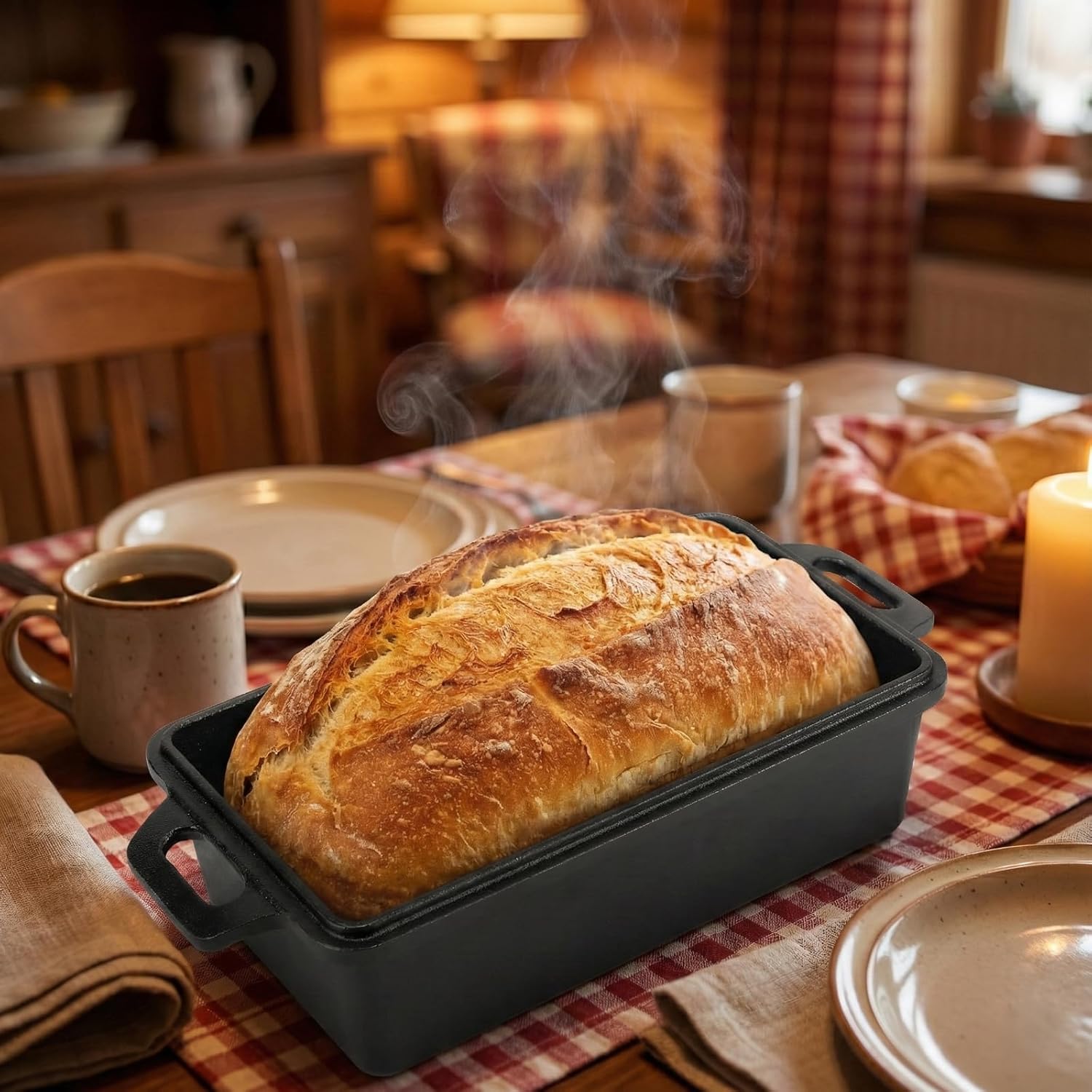 Thumbnail 4 de Northriver Casting 9×5 Inch Cast Iron Loaf Pan with Lid (2-Piece Set) for Bread, Cake, and Meatloaf