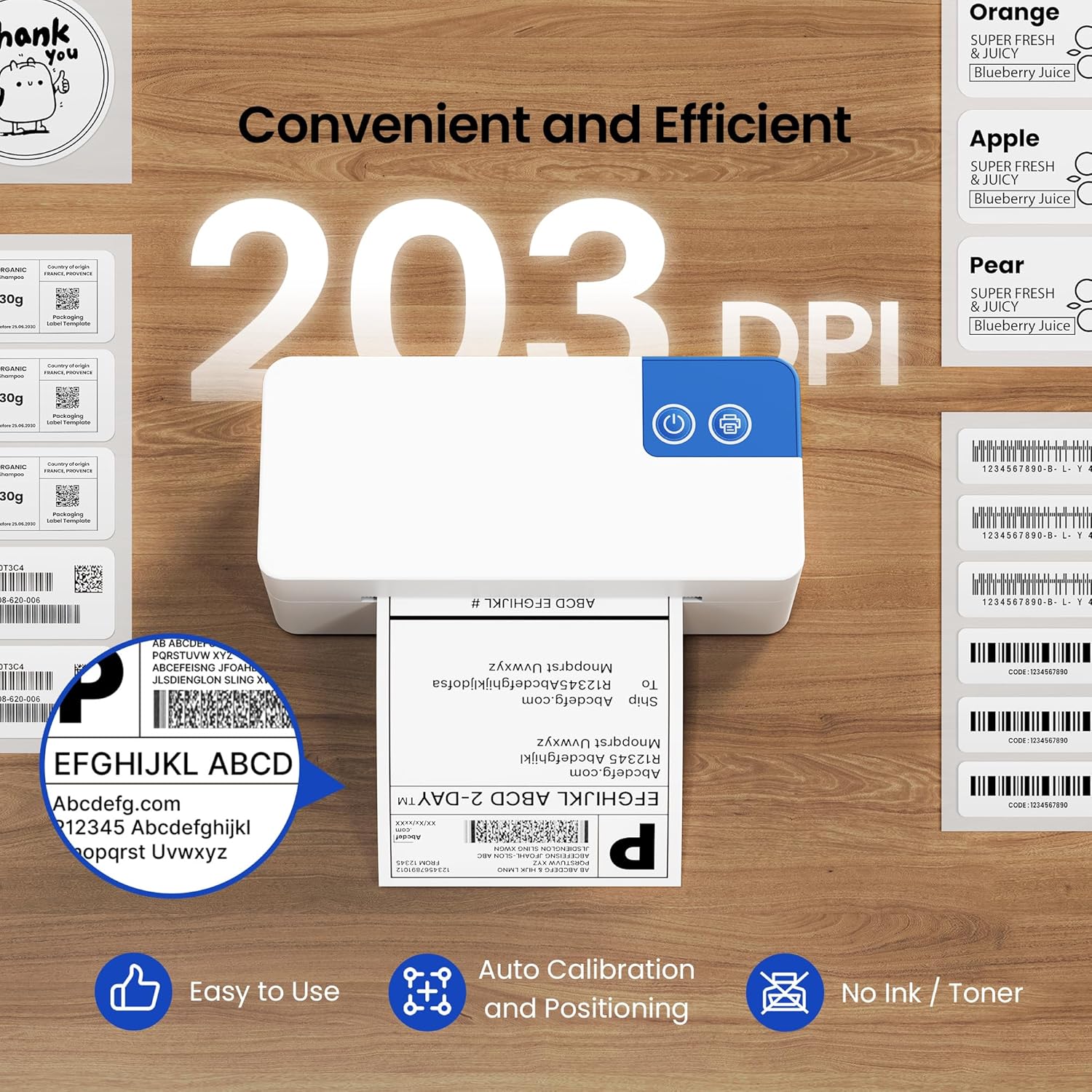 Thumbnail 3 de ETIKEZ PL50E Bluetooth Thermal Shipping Label Printer (4x6) for iPhone, Android, Windows & Mac, White
