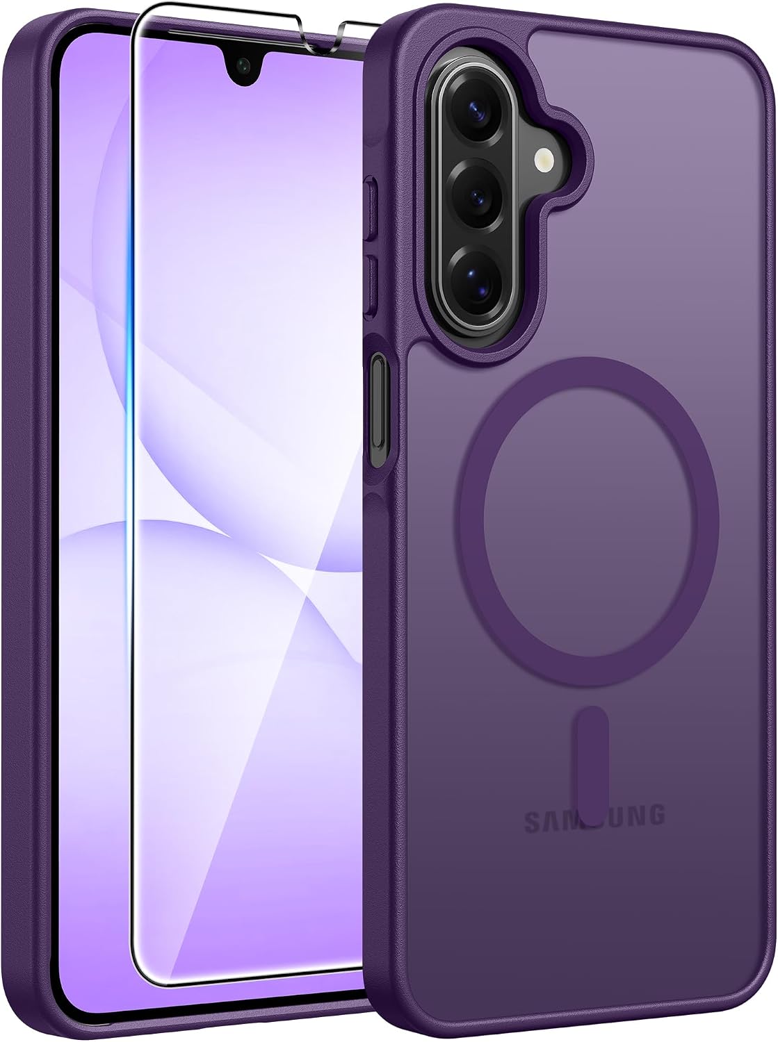Detalle de FNTASE Galaxy A17/A16 5G Case with Screen Protector and MagSafe Compatibility (Purple)