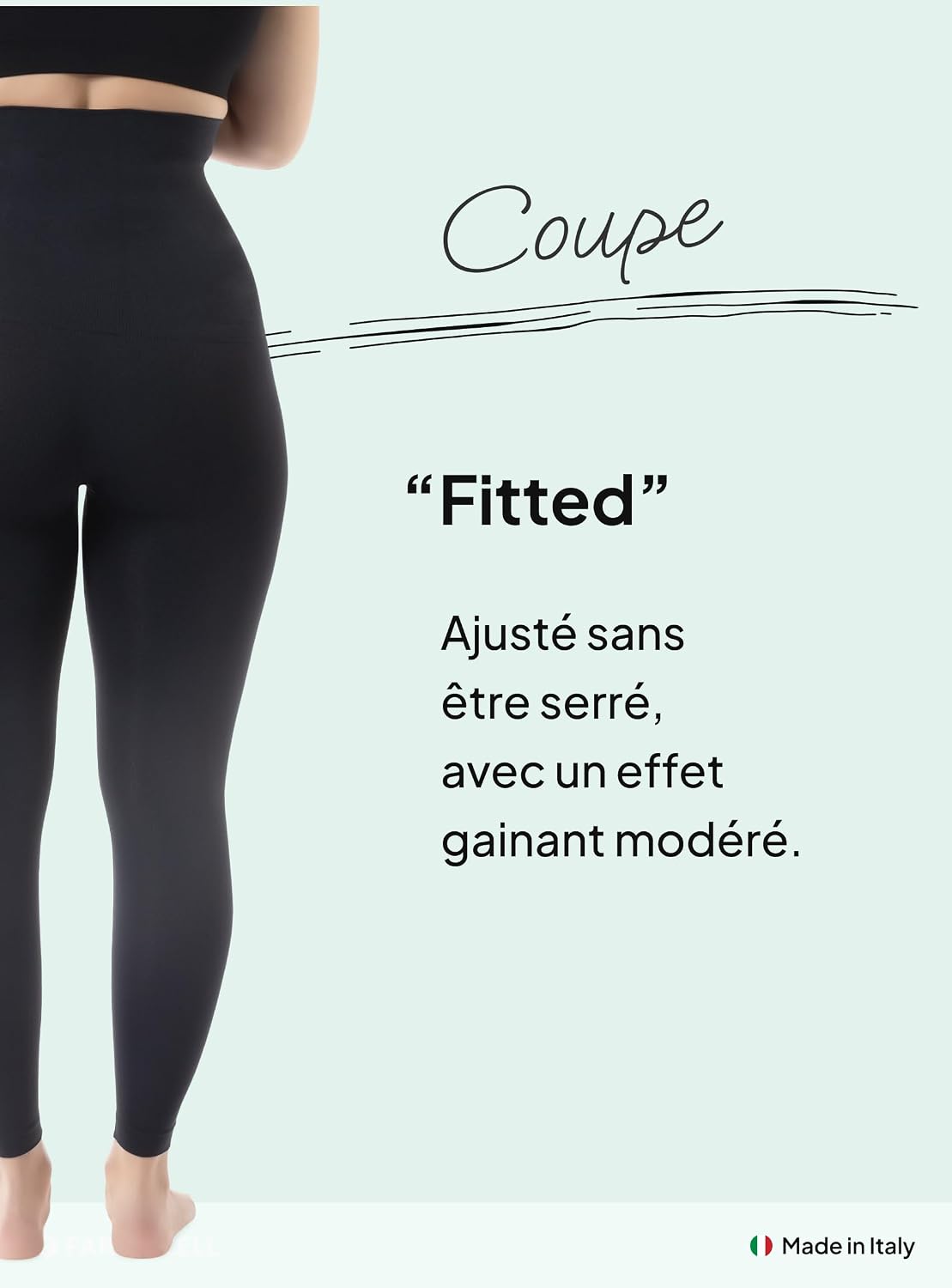 Detalle de Farmacell Legging Femme Gainant Anti-Cellulite à Effet FIR, Taille Haute Rabattable – Made in Italy, 609Y