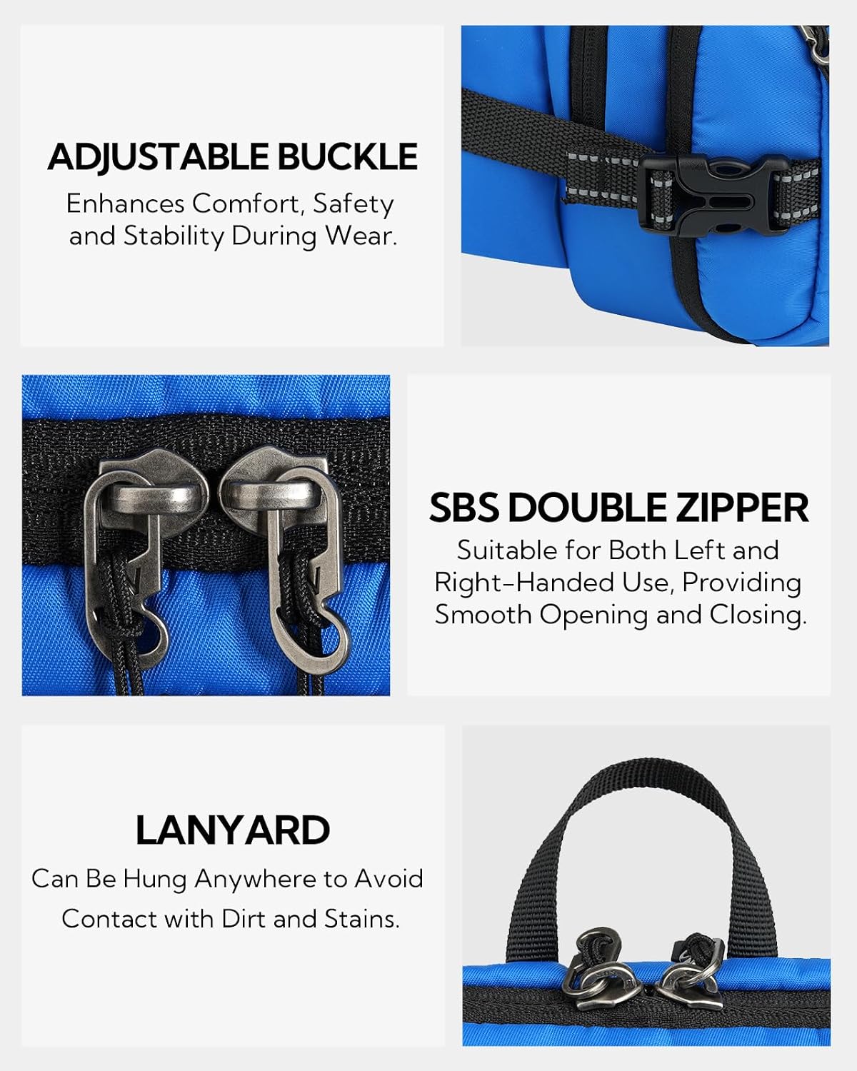 Detalle de Waterfly 3L Large Bum Bag with RFID Blocking: a practical, versatile waist pack for travel and everyday adventures